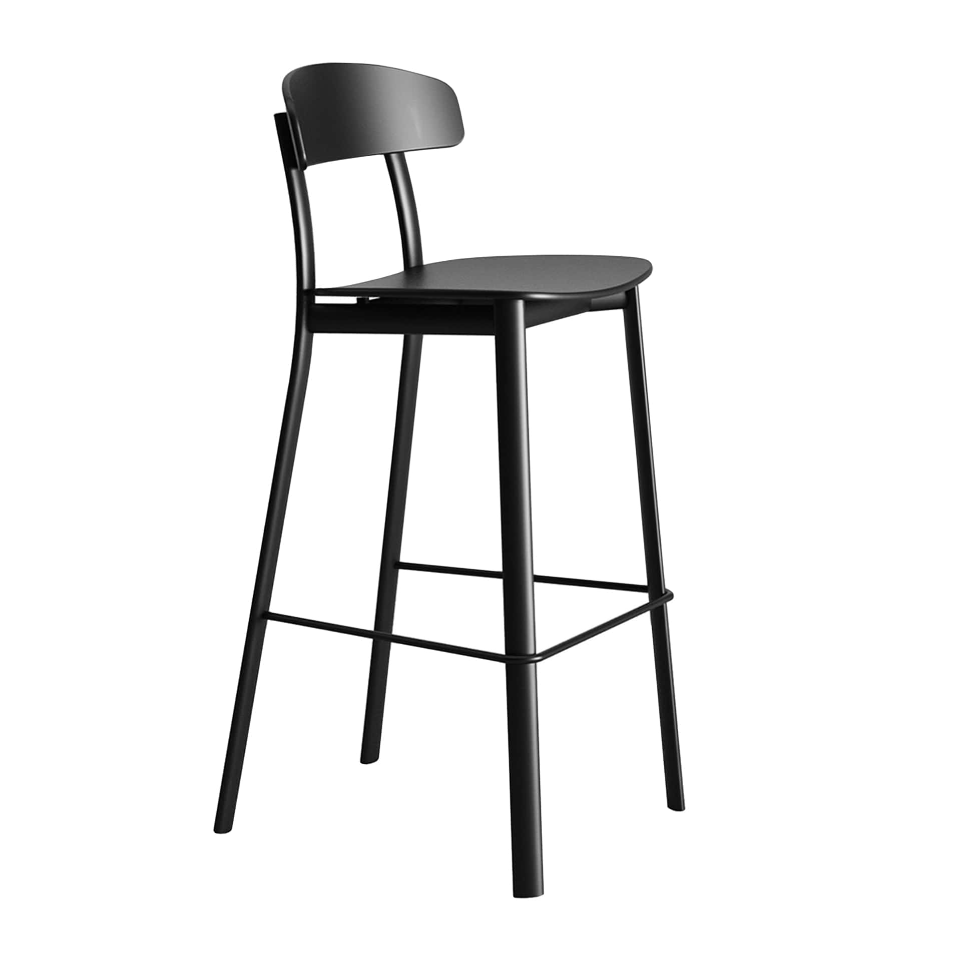 Bar stool with steel frame and ash seat and back H-Feluca B
