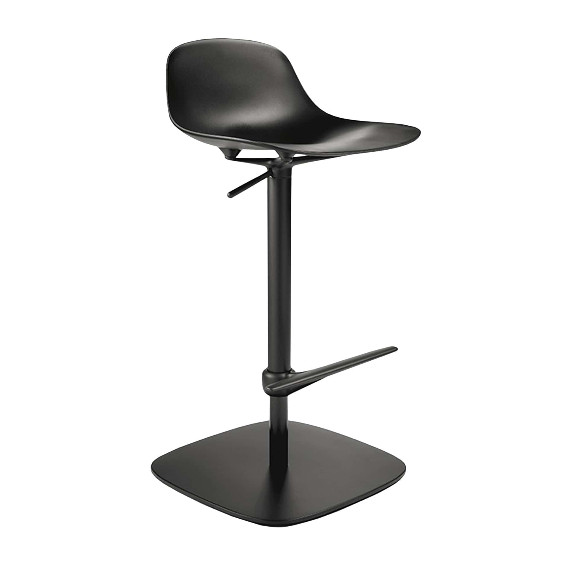 Metal stool with plastic seat