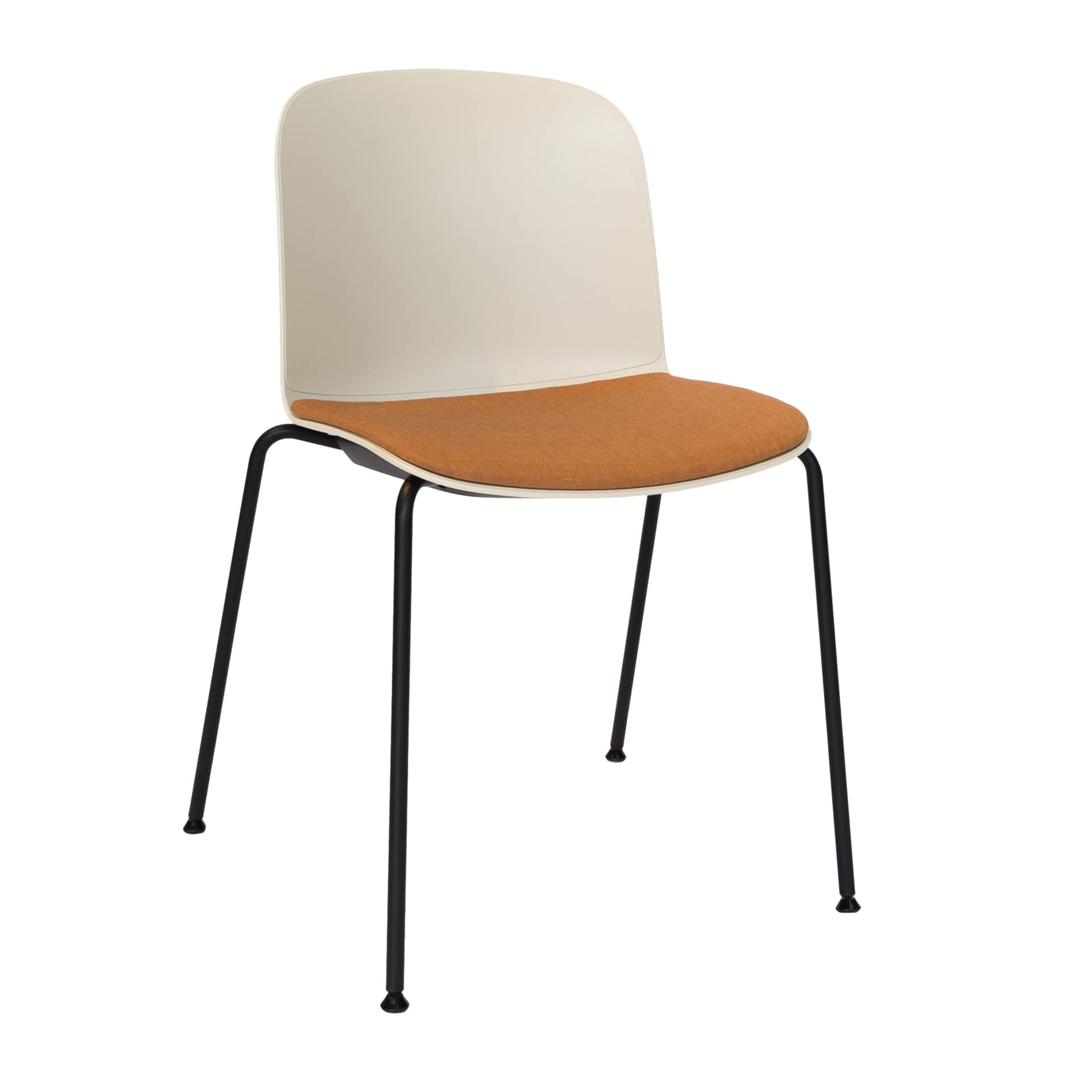Plastic chair with metal frame