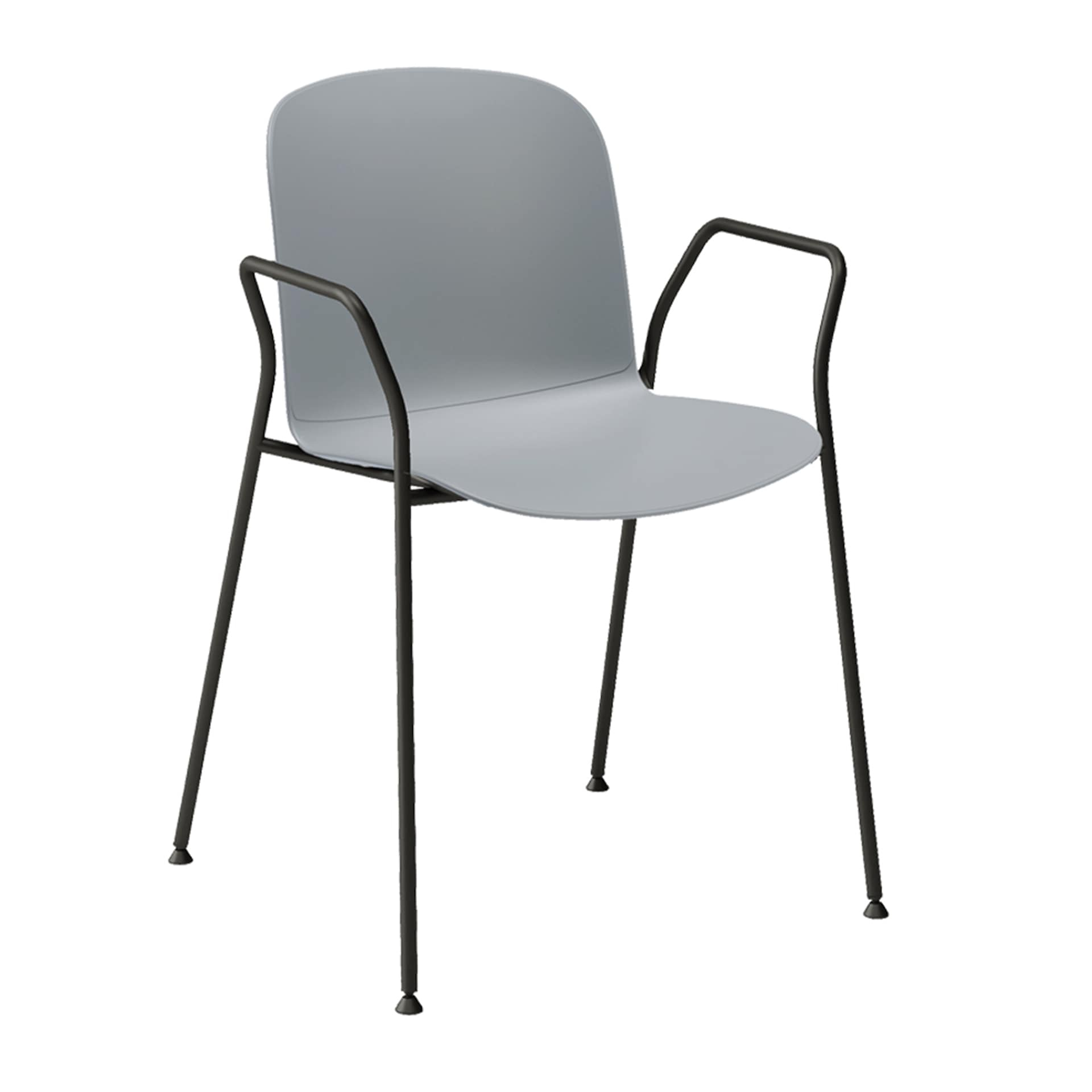 Metal chair with armrests