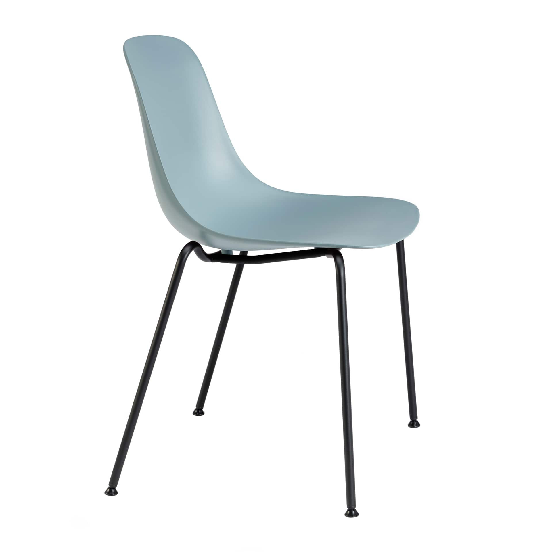 Plastic chair with metal frame