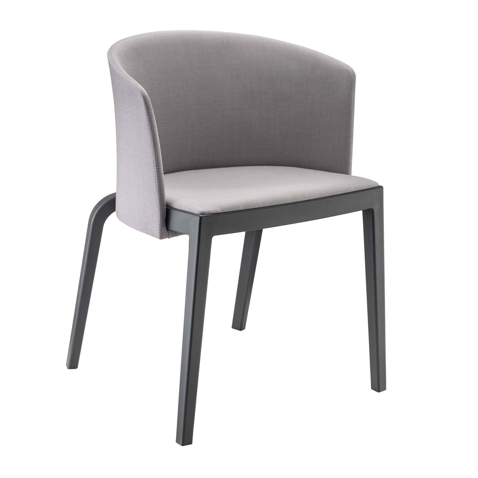 Polypropylene chair with polyurethane backrest and arms steel support A-Bi Full-back