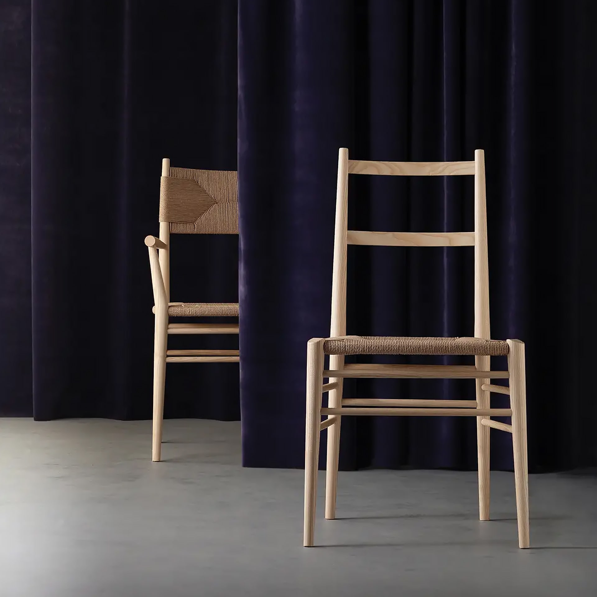 Wooden chair with woven or upholstered seat A-Alpha