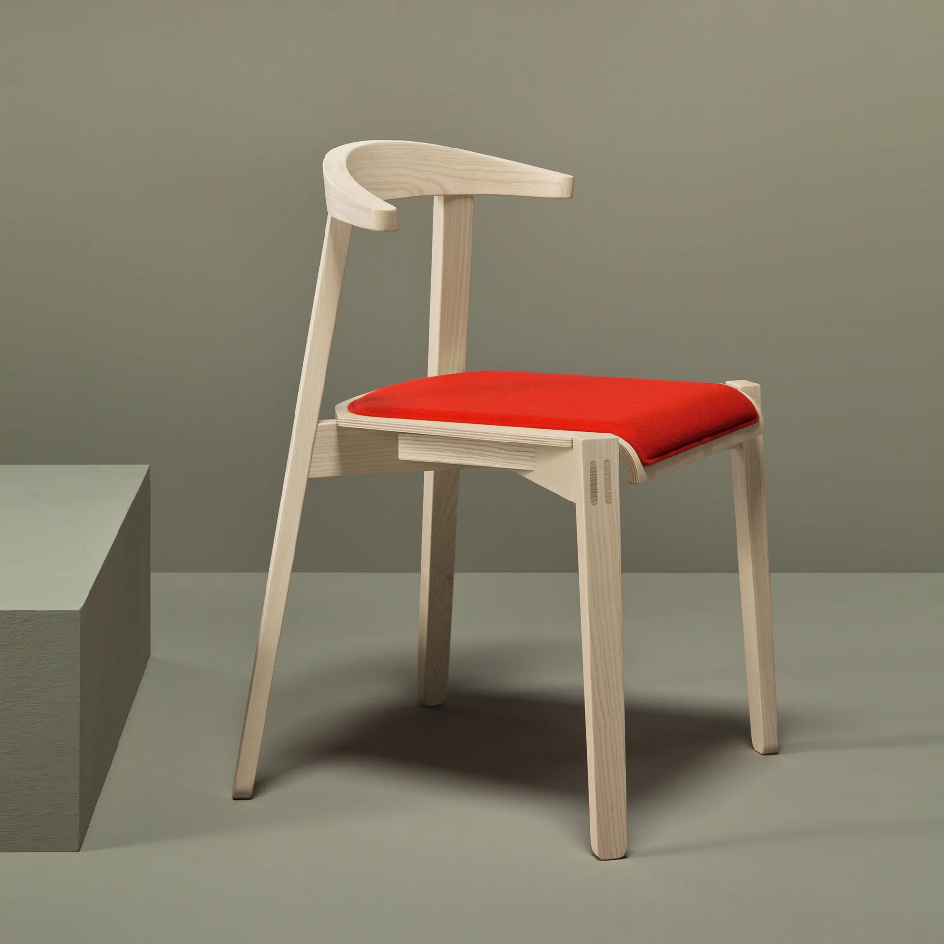 Ash wood chair with solid or padded seat  A-Plug