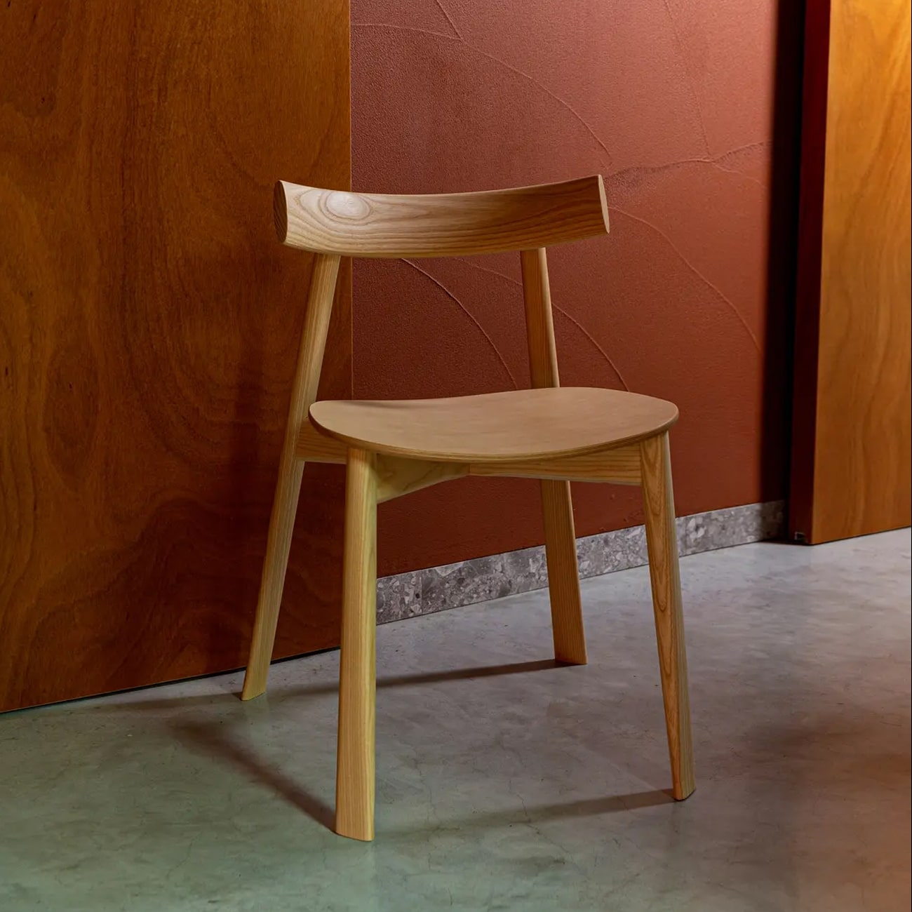 Wooden chair with solid or upholstered seat A-Remo
