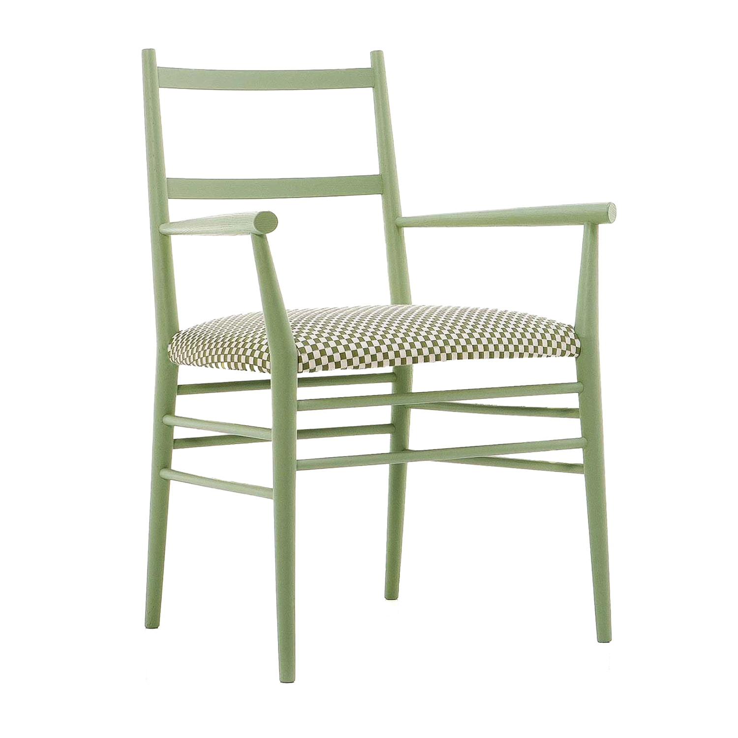 Wooden armchair Alpha with woven or upholstered seat