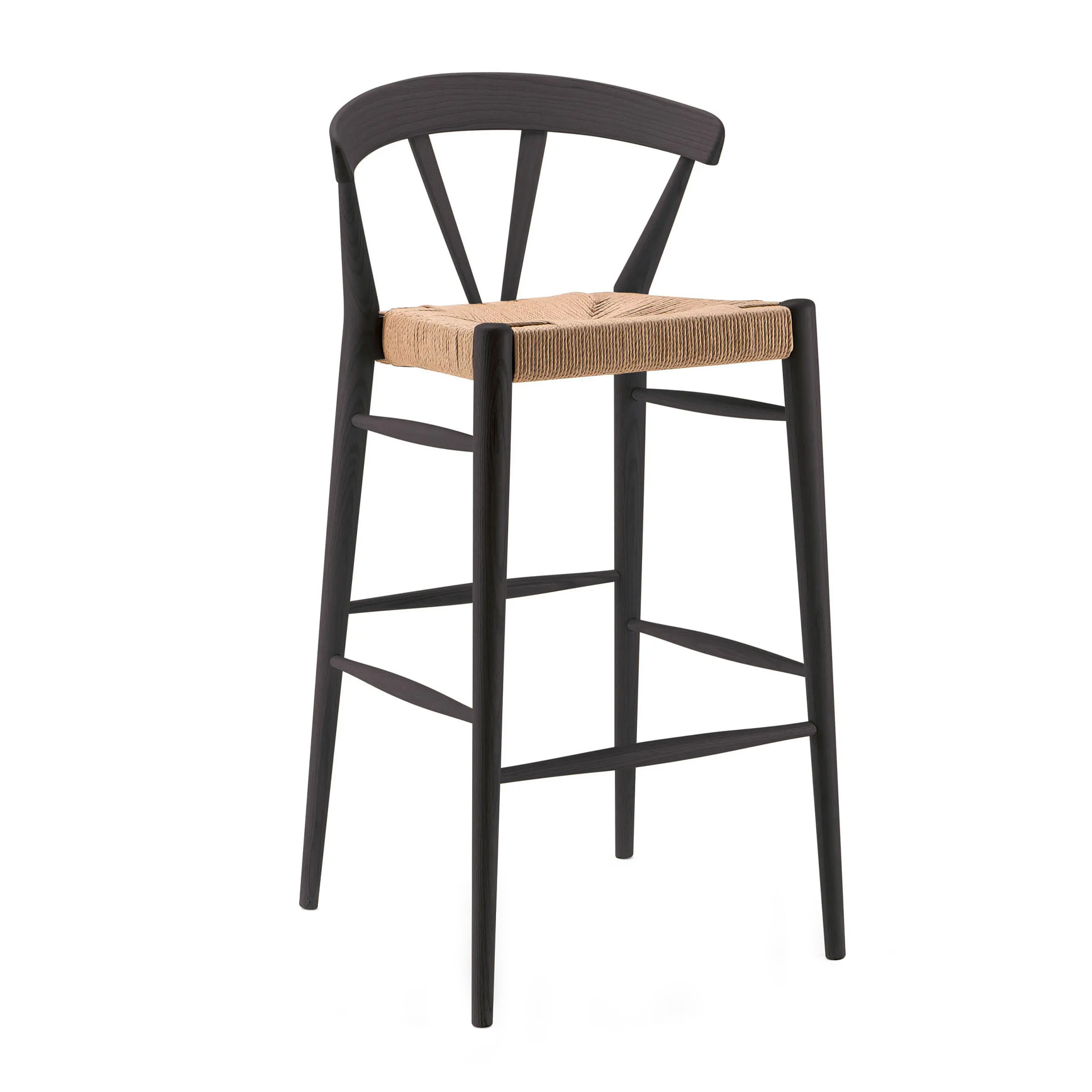 Asian wooden bar stool