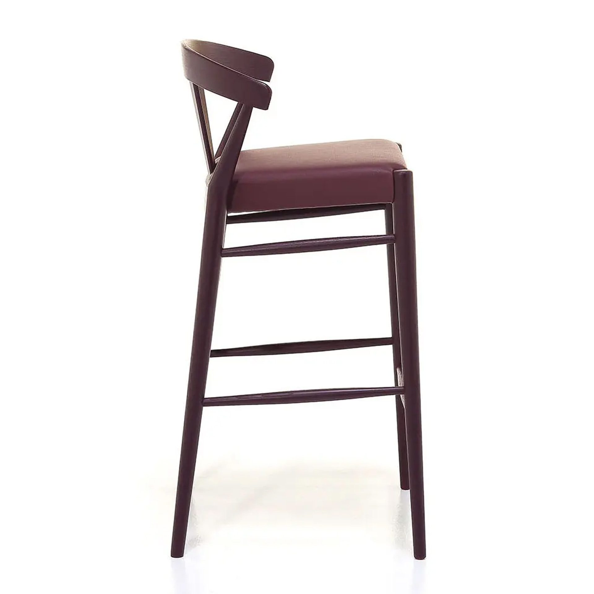 Wooden bar stool H-Ginger with solid, woven, or upholstered seat