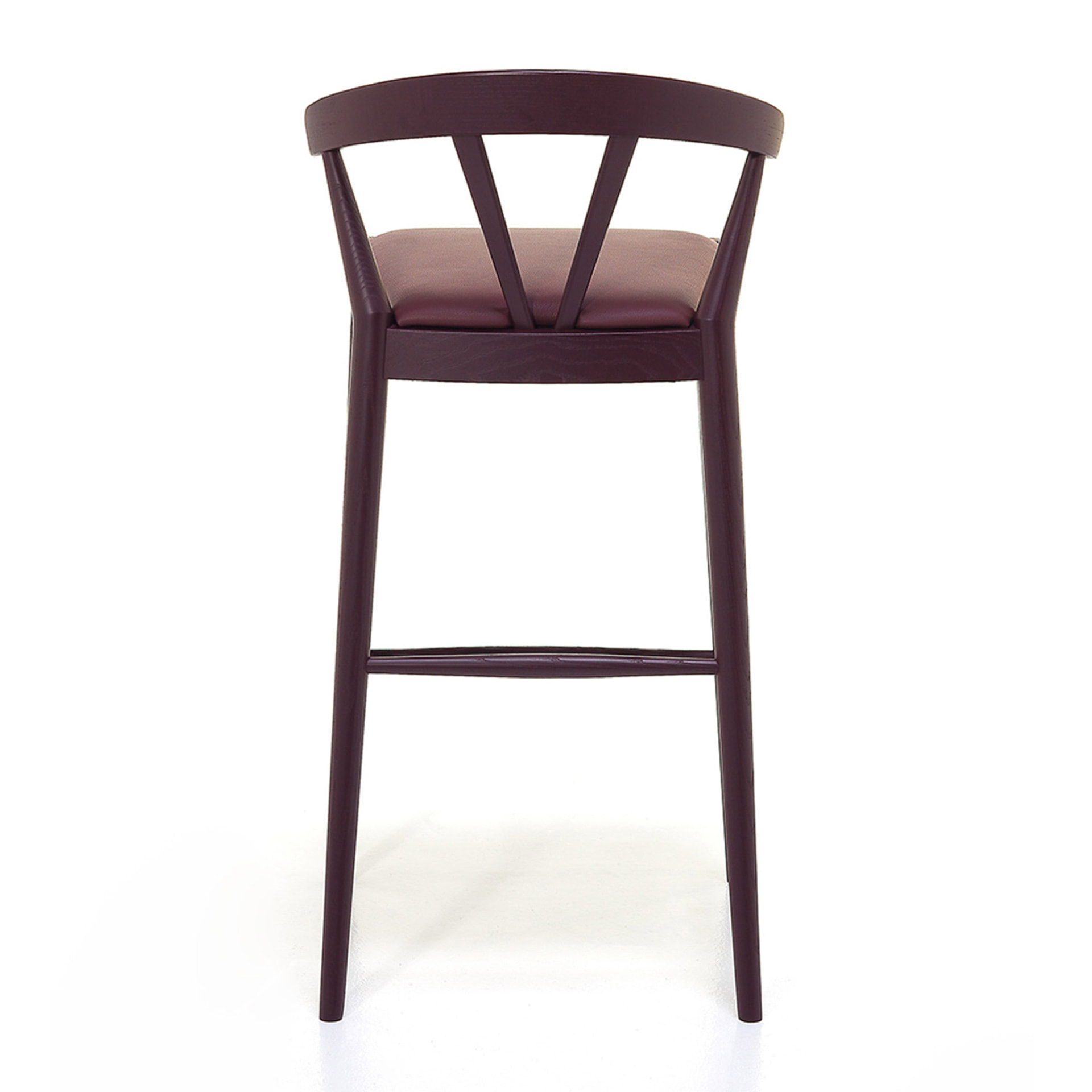 Wooden bar stool H-Ginger with solid, woven, or upholstered seat