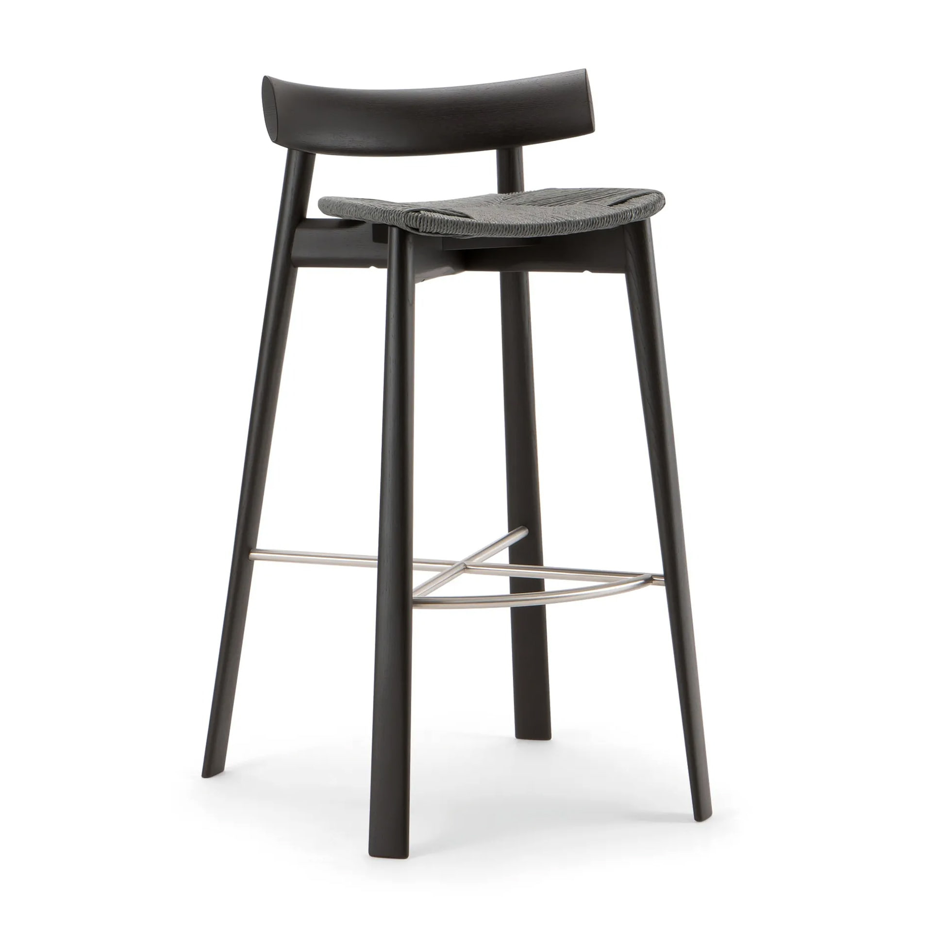 Wooden bar stool H-Remo with solid, woven, or upholstered seat