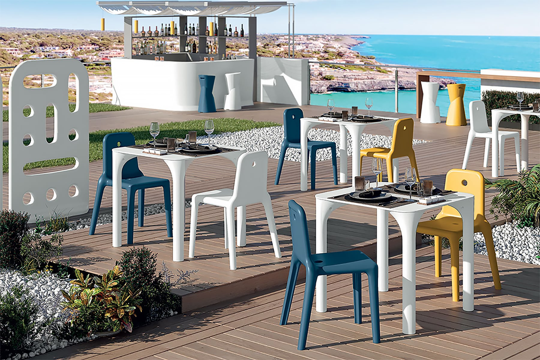 Stackable polyethylene chair A-305 Mellow