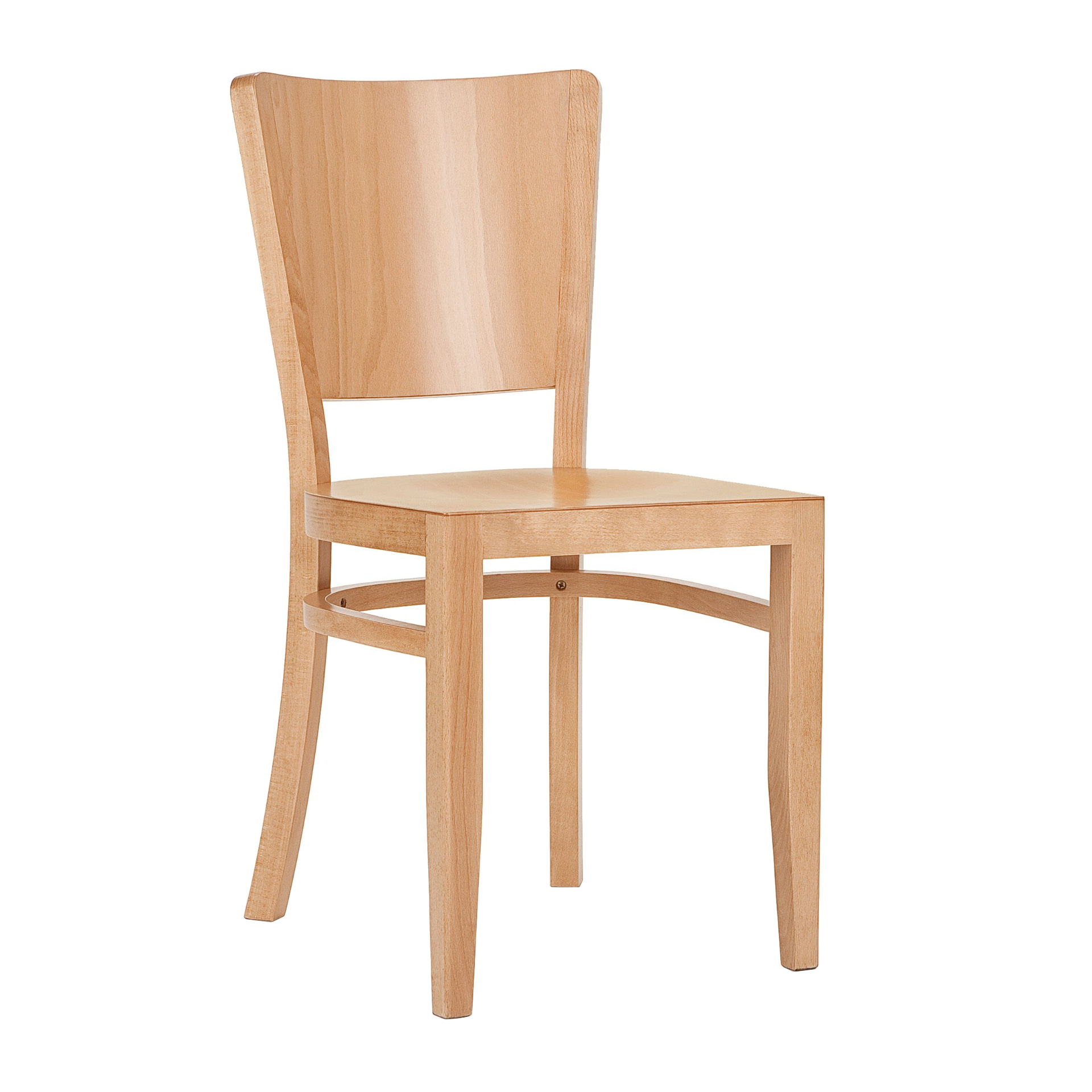 Wooden chair with a solid or padded seat