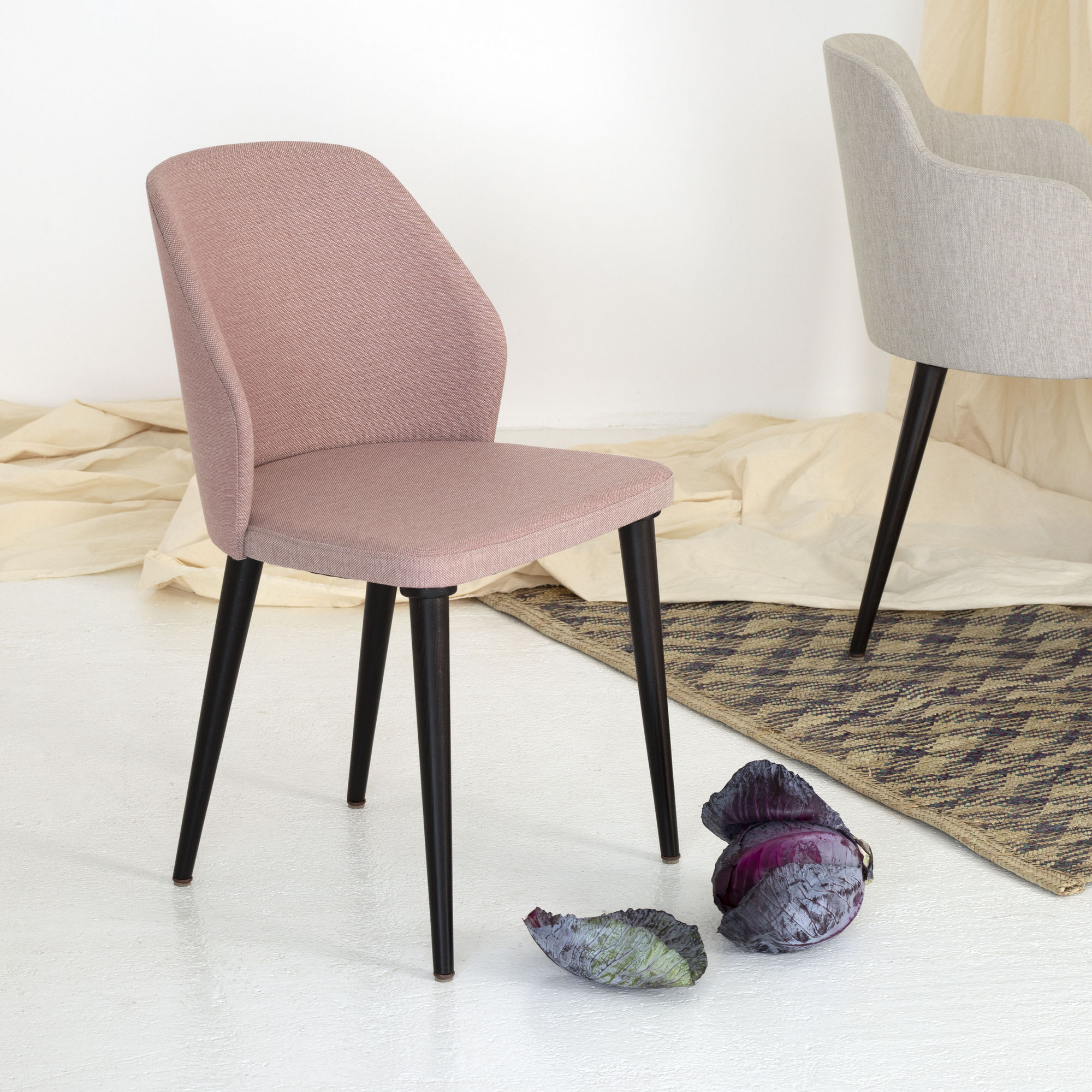 Scandinavian fully upholstered wooden chair A-0200 Lagom