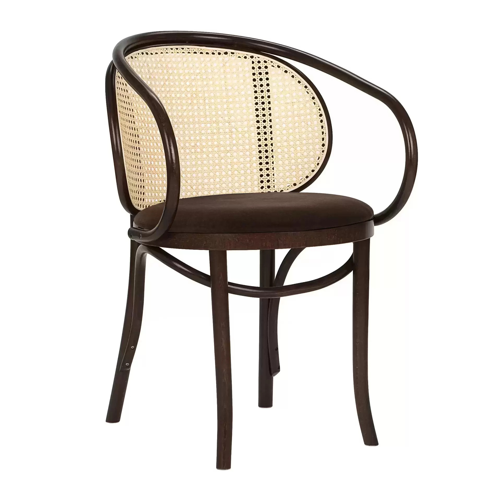 Bentwood armchair with straw back B-1890