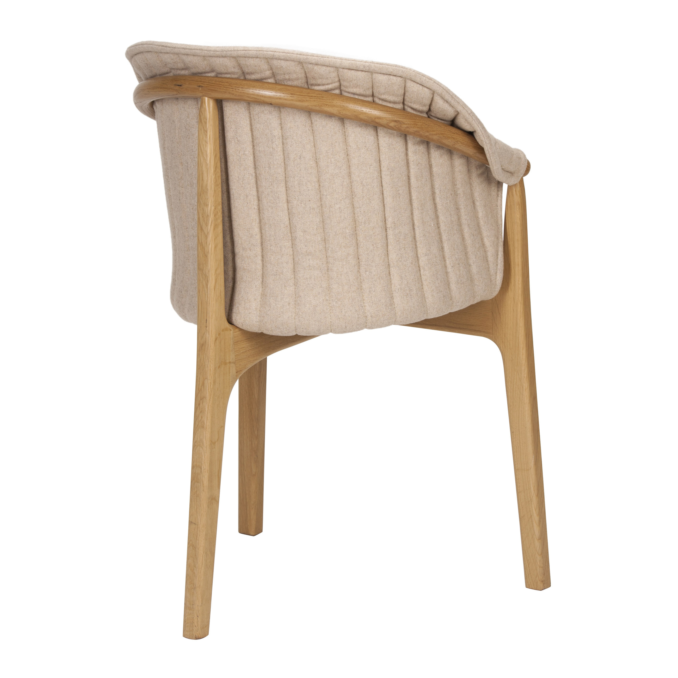 Fully upholstered wooden armchair with three legs B-2945 EVO
