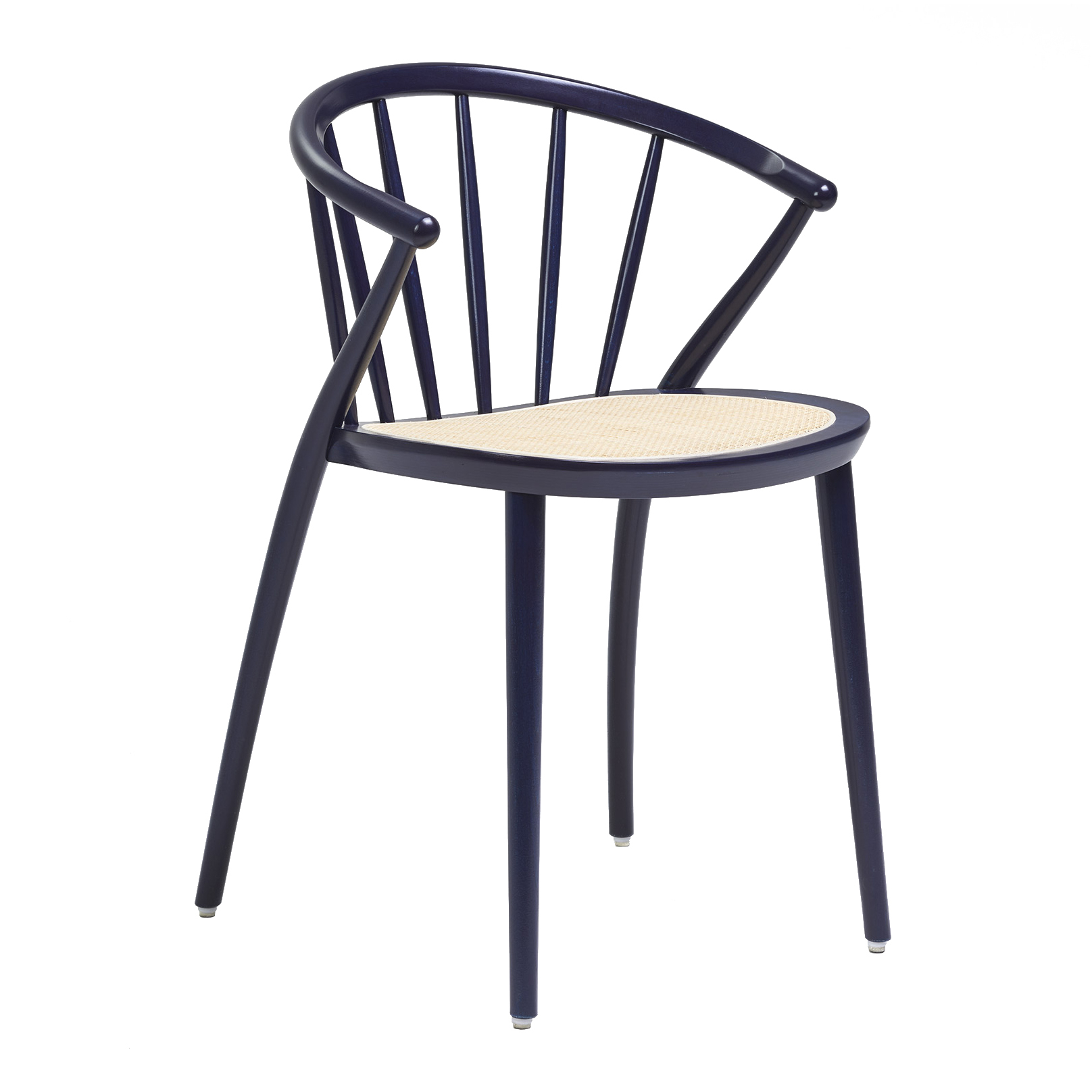 Wooden armchair with vertical slat back and cane seat B-9820 Sudoku Erba