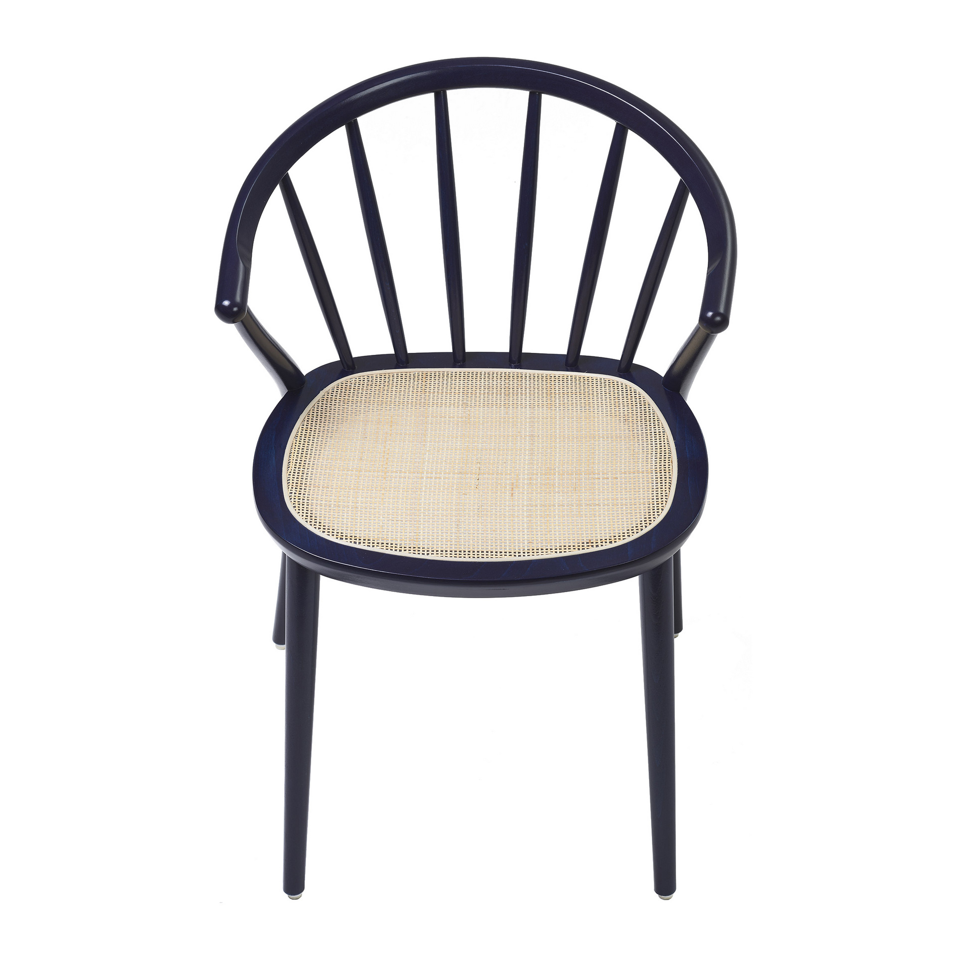Wooden armchair with vertical slat back and cane seat B-9820 Sudoku Erba