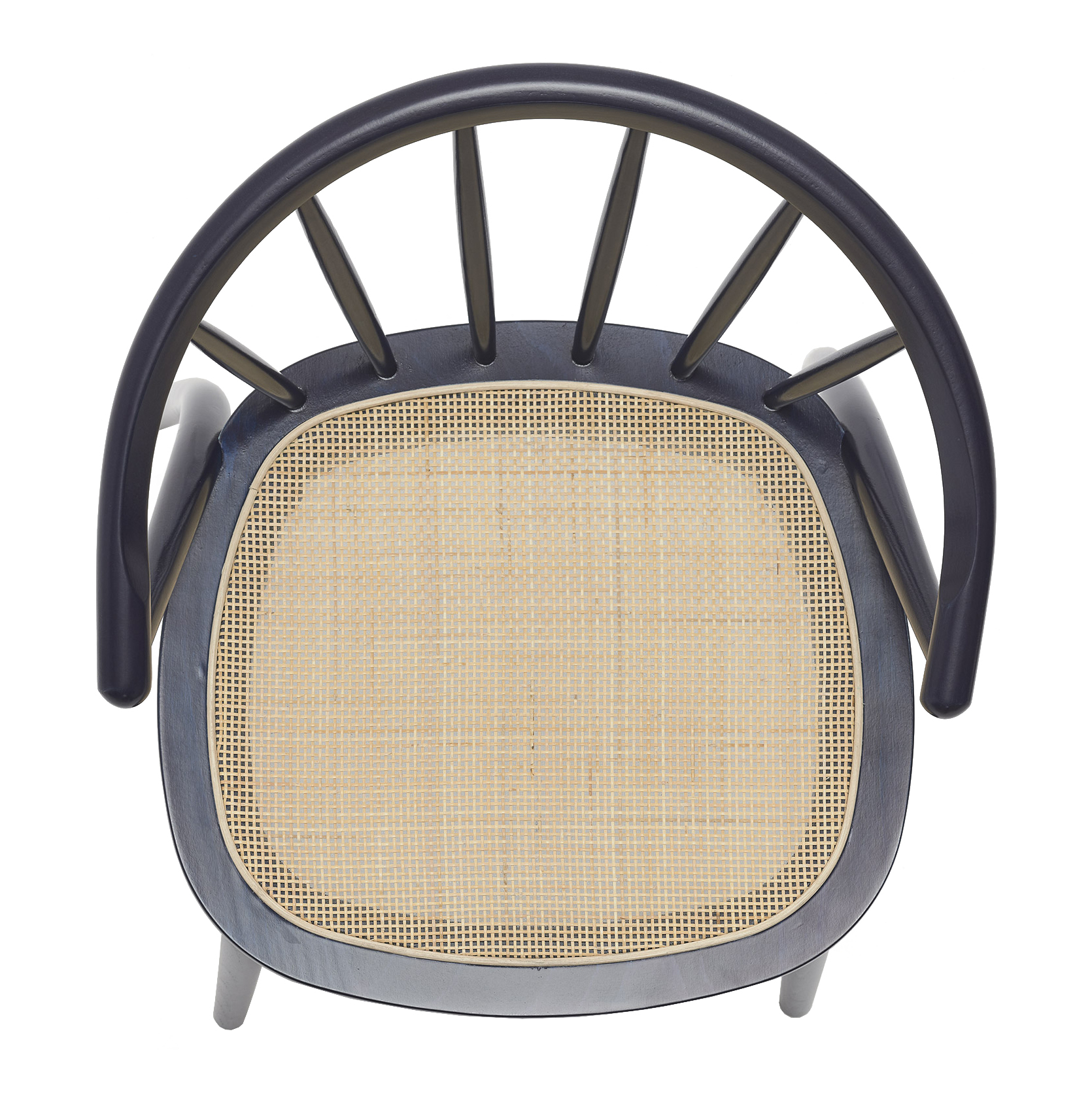 Wooden armchair with vertical slat back and cane seat B-9820 Sudoku Erba
