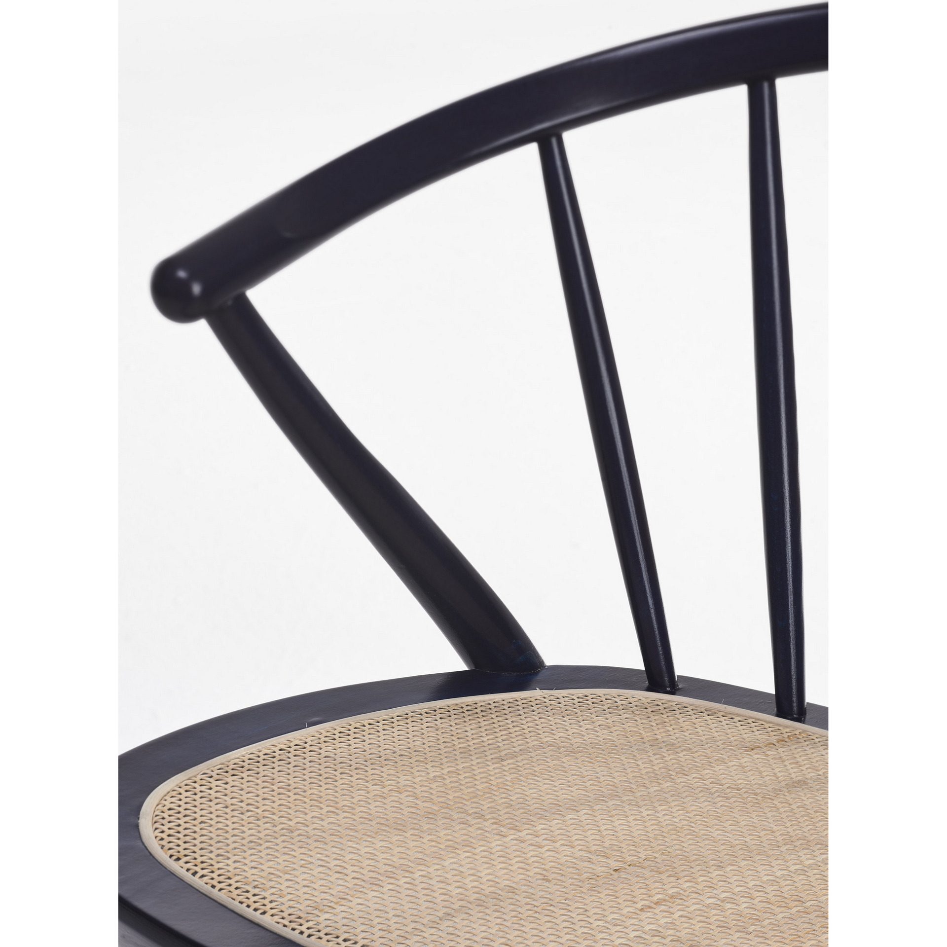 Wooden armchair with vertical slat back and cane seat B-9820 Sudoku Erba