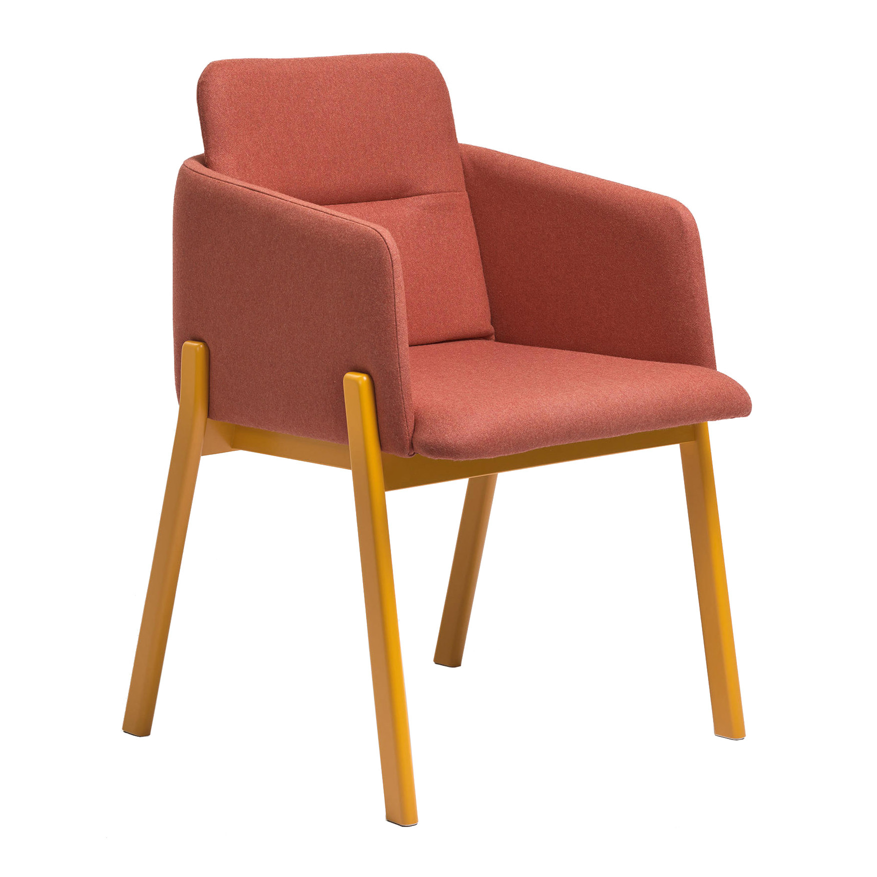 Upholstered wooden armchair