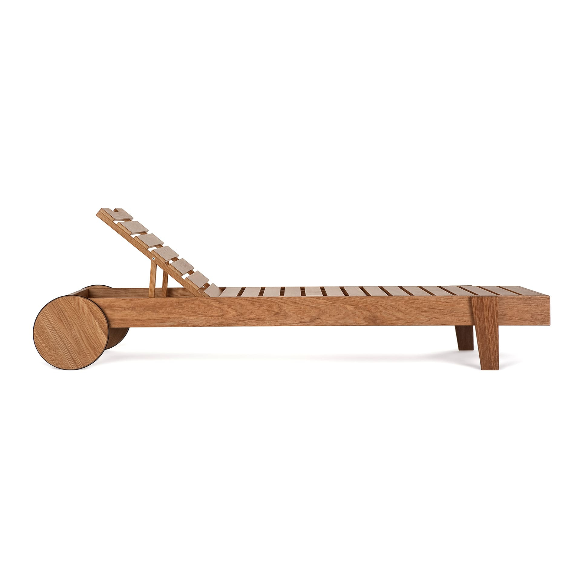 Reclining beech wood sunlounger Sondo