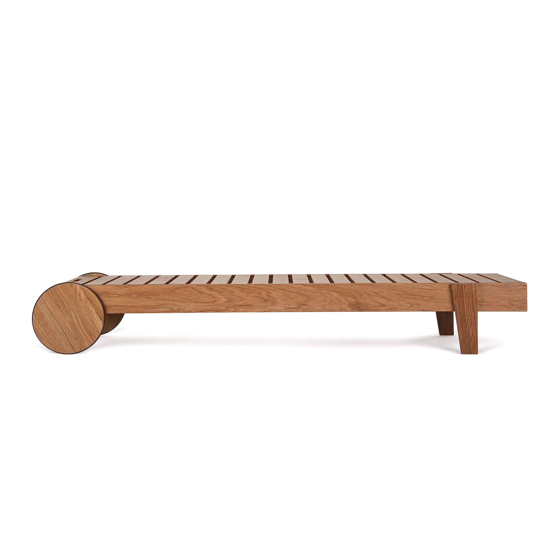 Reclining beech wood sunlounger Sondo