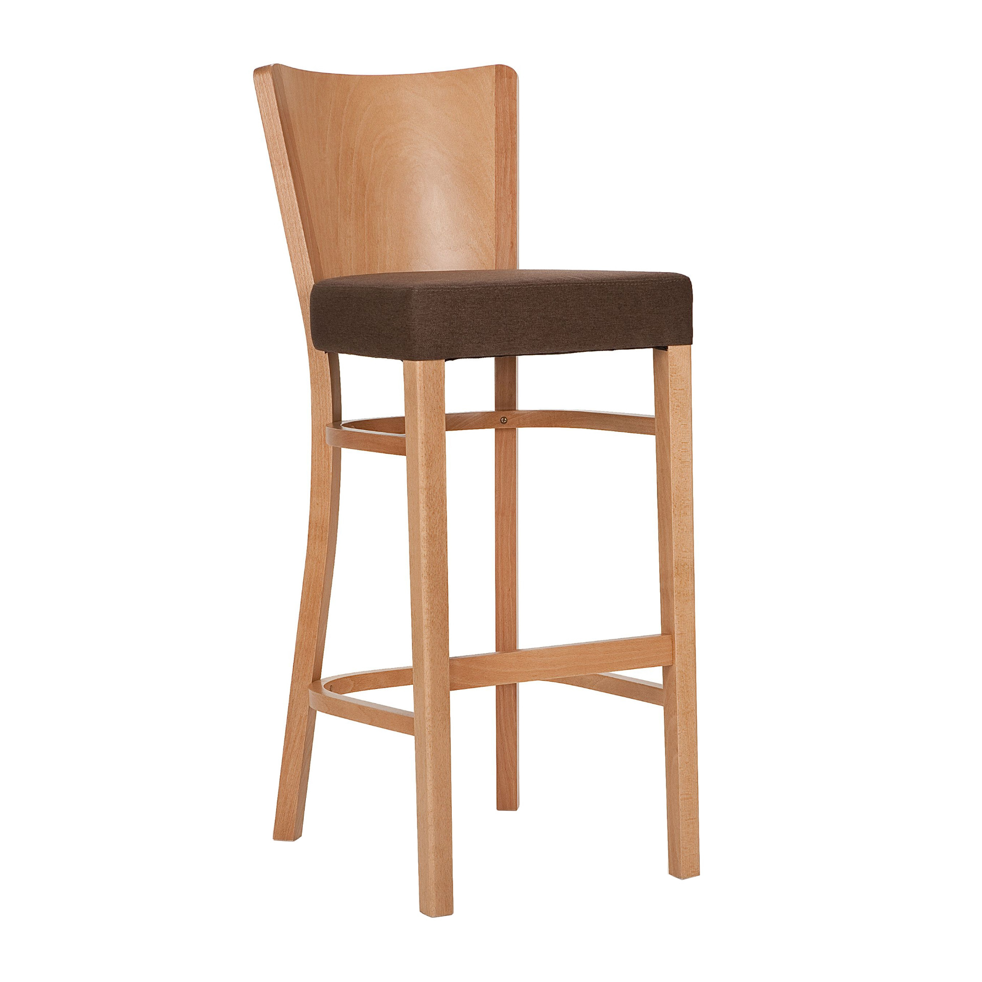 Semi-upholstered beech bar stool H-0023