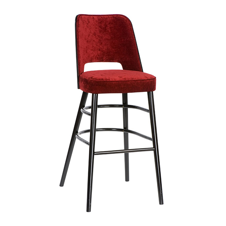 Fully upholstered bar stool in beech H-0042