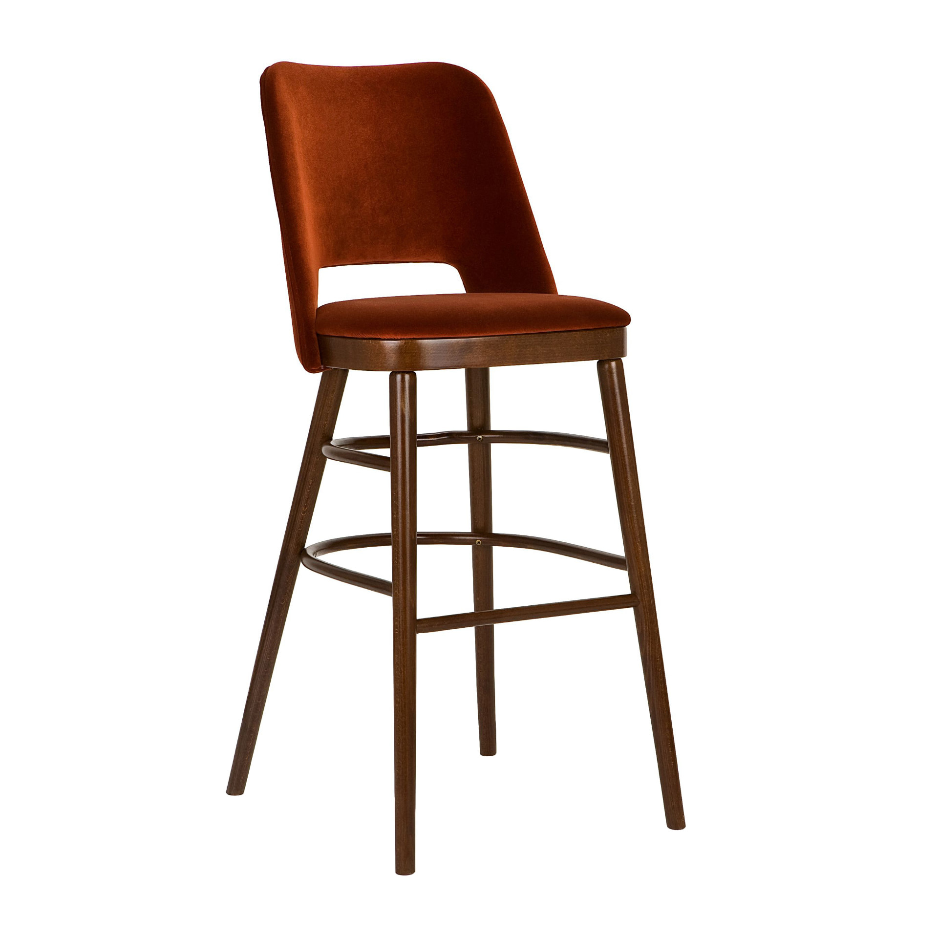 Fully upholstered wooden bar stool