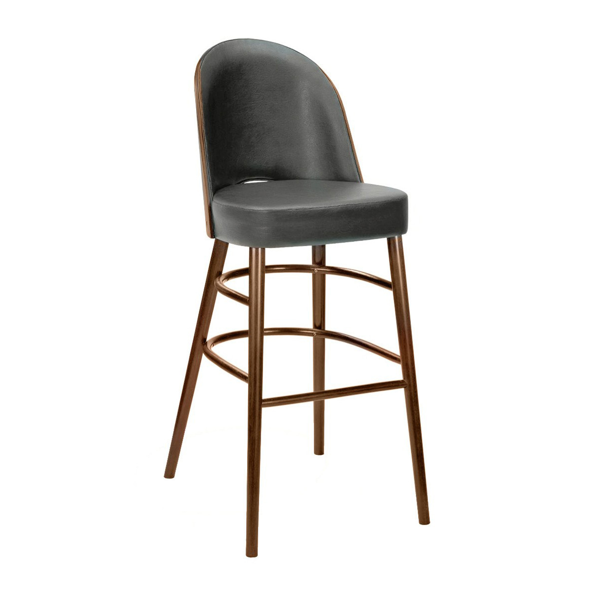 Fully upholstered wooden bar stool H-0048