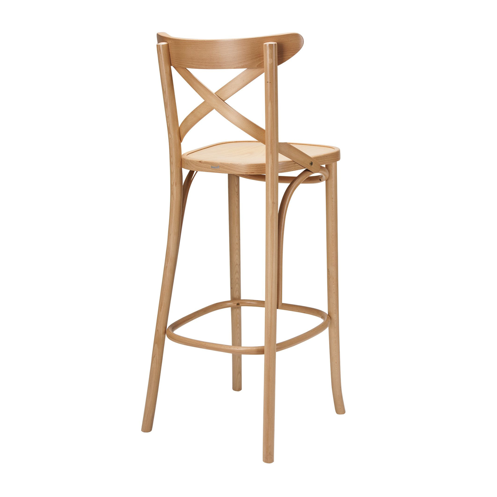 Bentwood cross back bar stool with plywood or padded seat H-1230