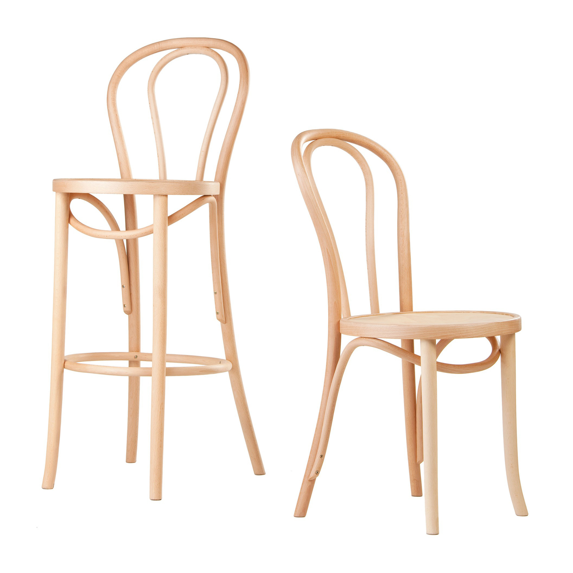 Bentwood bar stool plywood, padded or woven seat H-1840