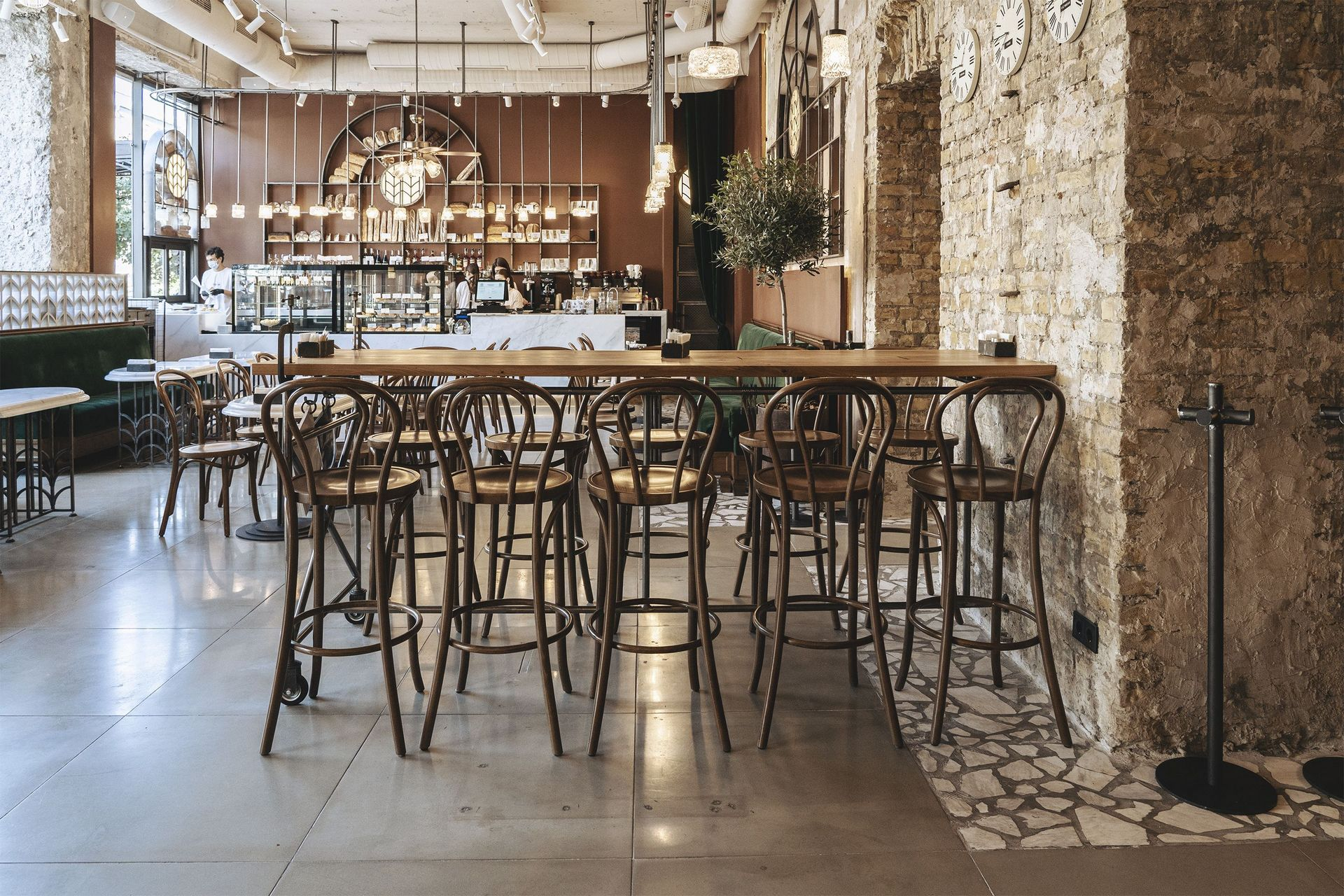 Bentwood bar stool plywood, padded or woven seat H-1840