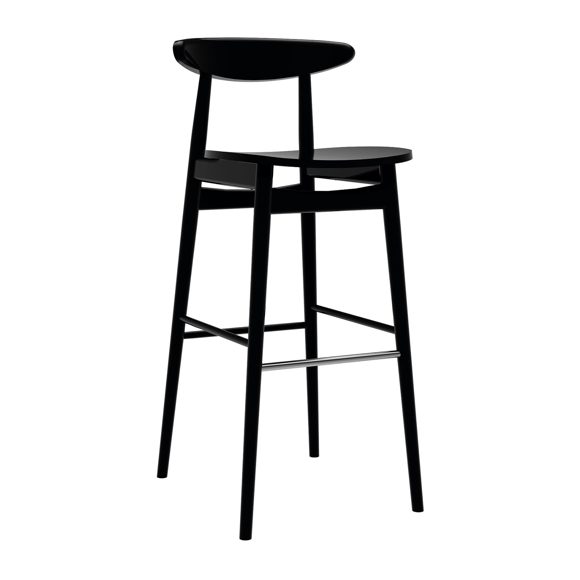 Wooden bar stool with solid or padded seat H-4100 