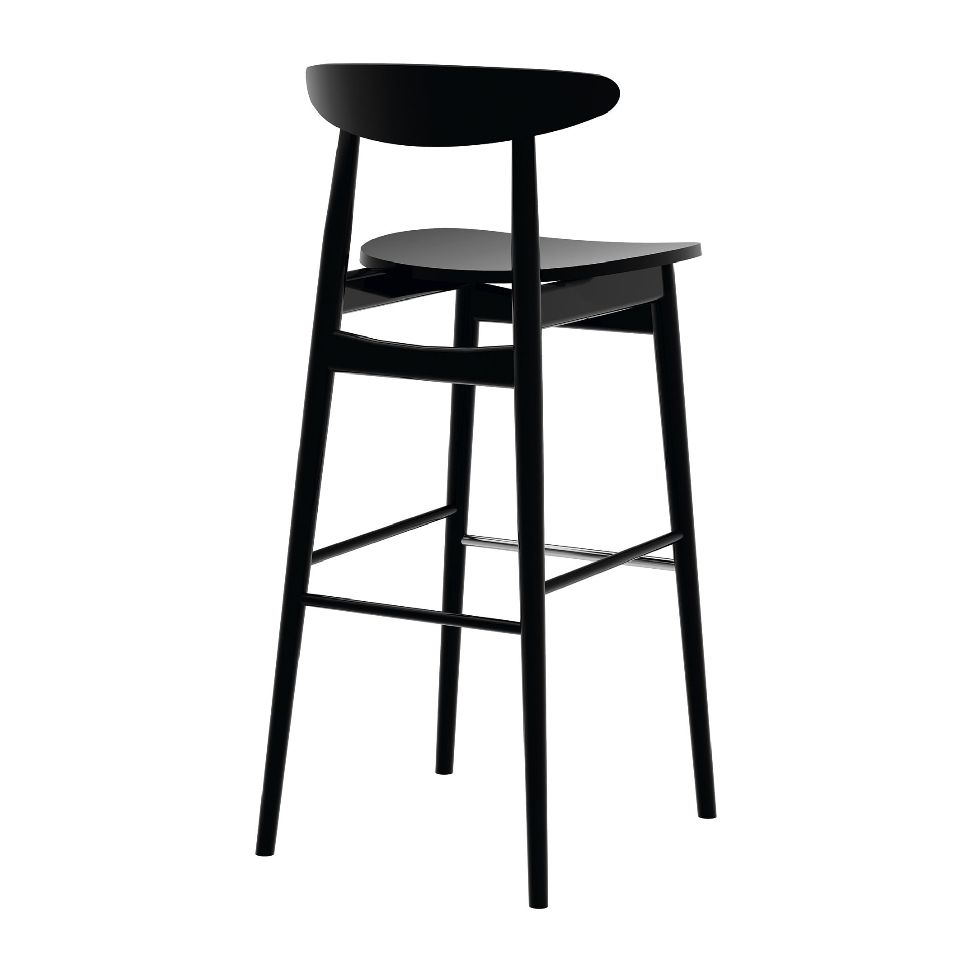 Wooden bar stool with solid or padded seat H-4100 