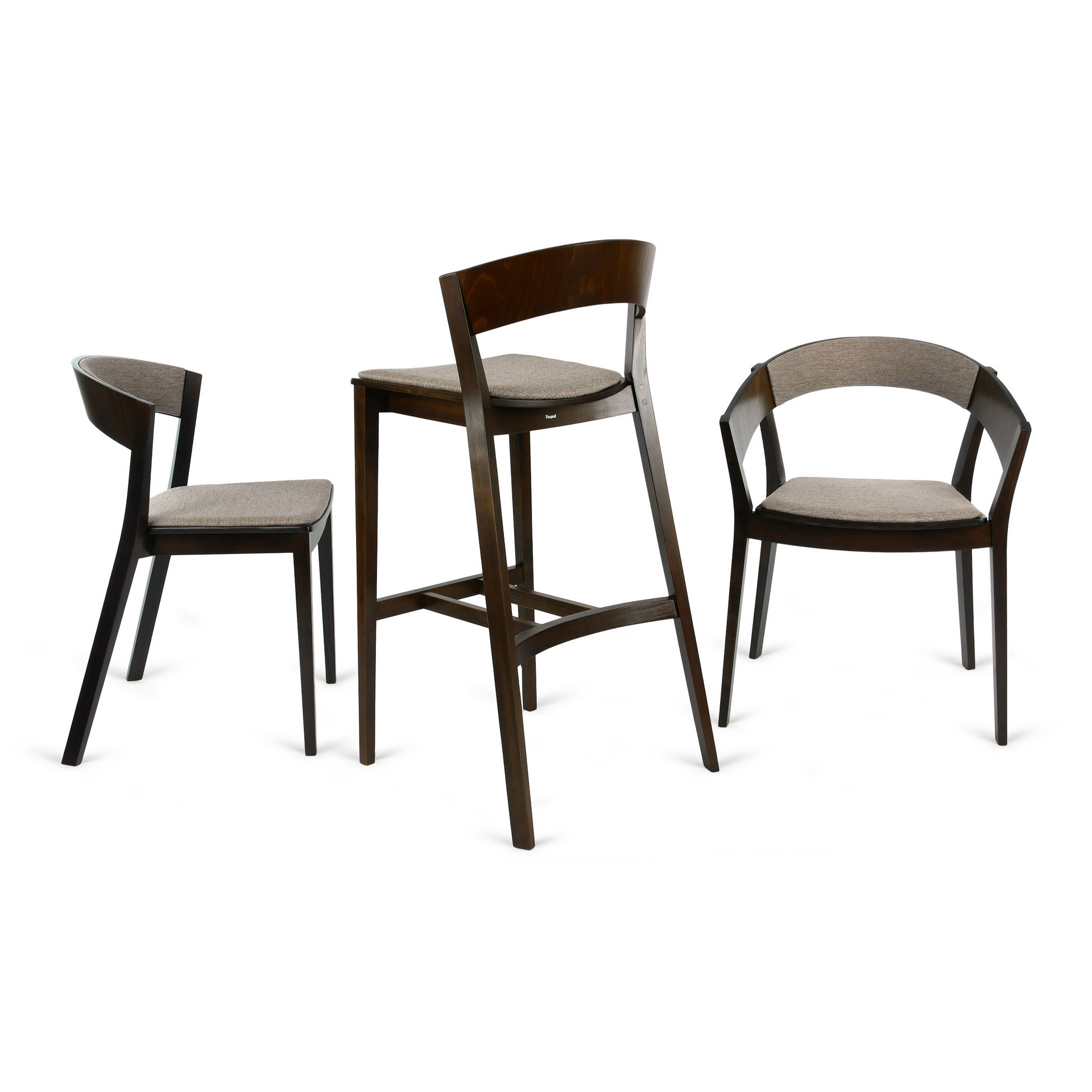 Wooden bar stool with solid or upholstered seat H-4800 Archer