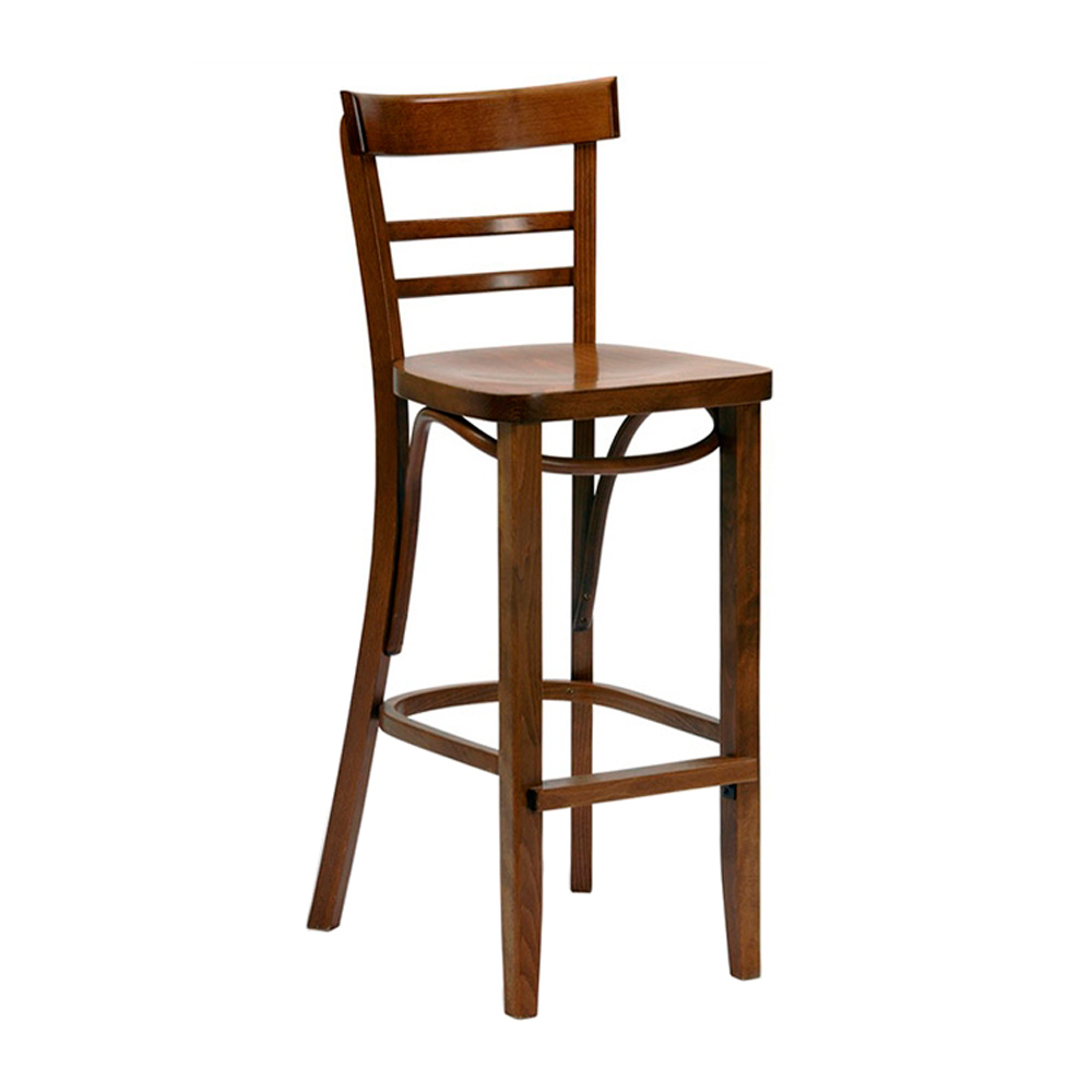 Wooden ladder back bar stool with solid or padded seat H-5014