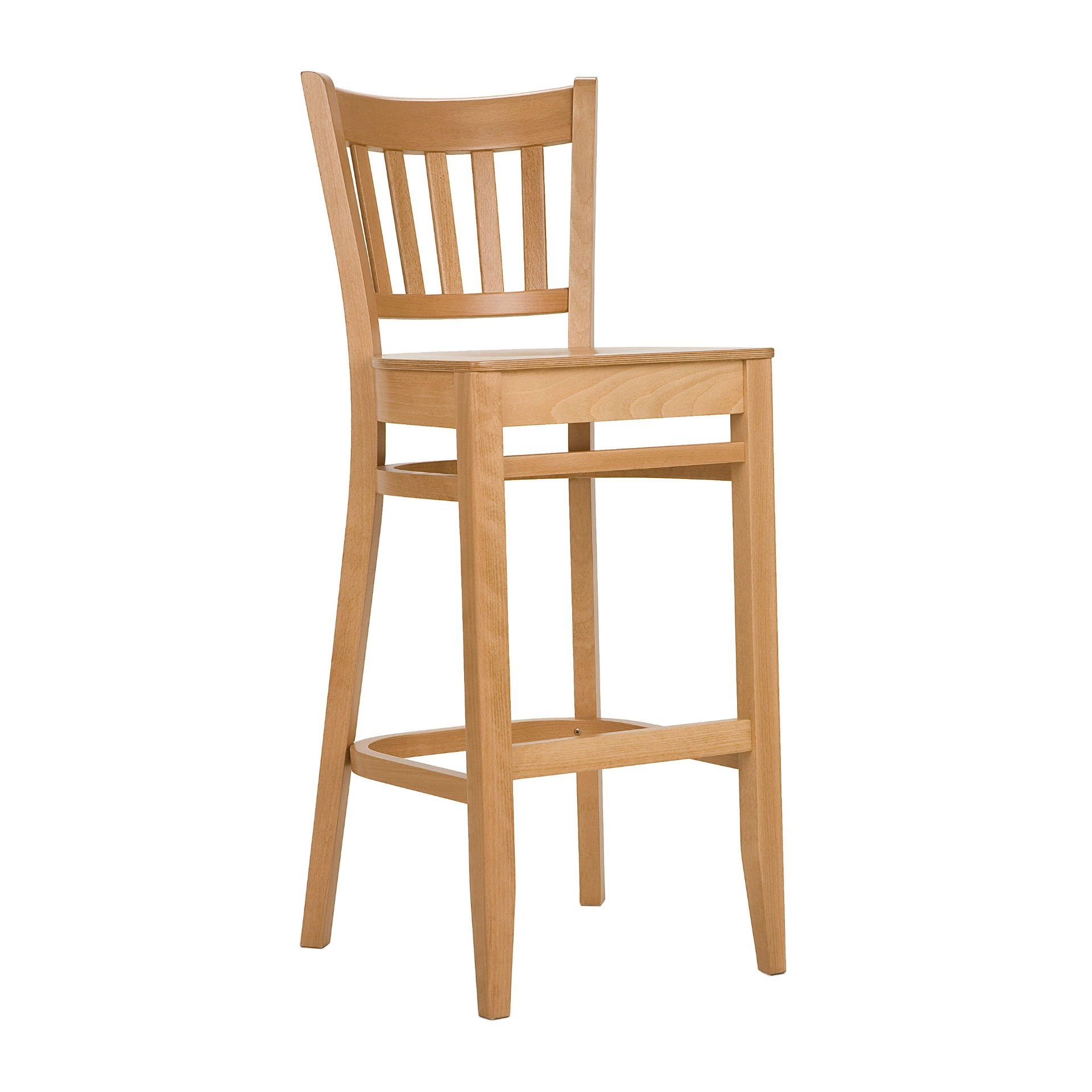 Wooden vertical slat back bar stool H-5210
