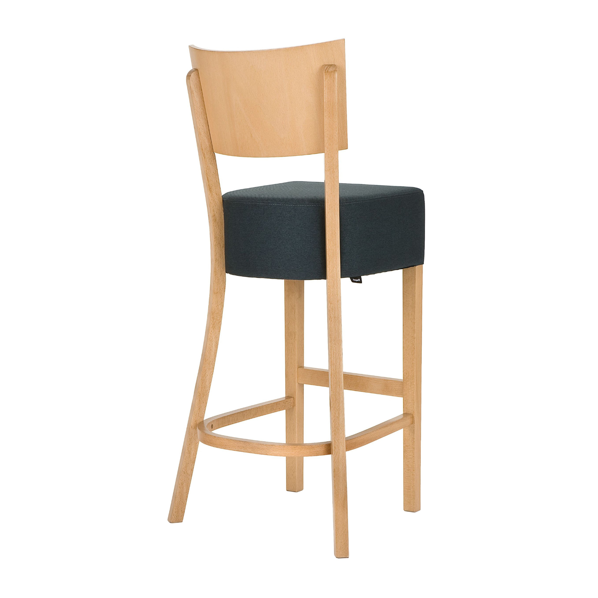 Wooden bar stool with upholstered seat H-9950