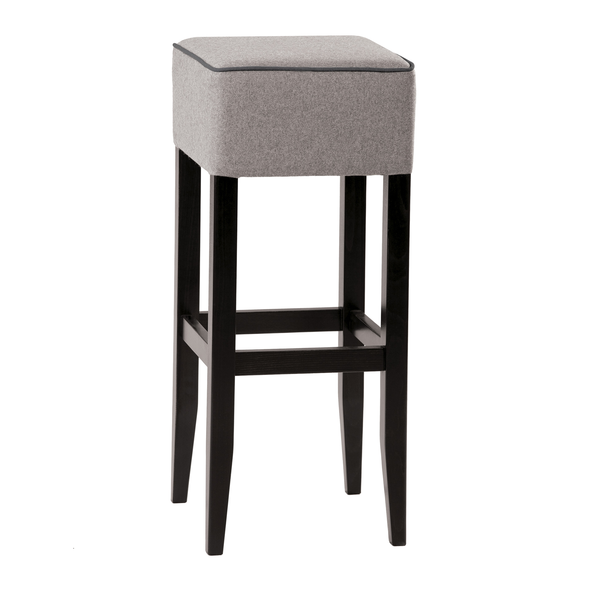 Taburete de madera con asiento tapizado C-0915