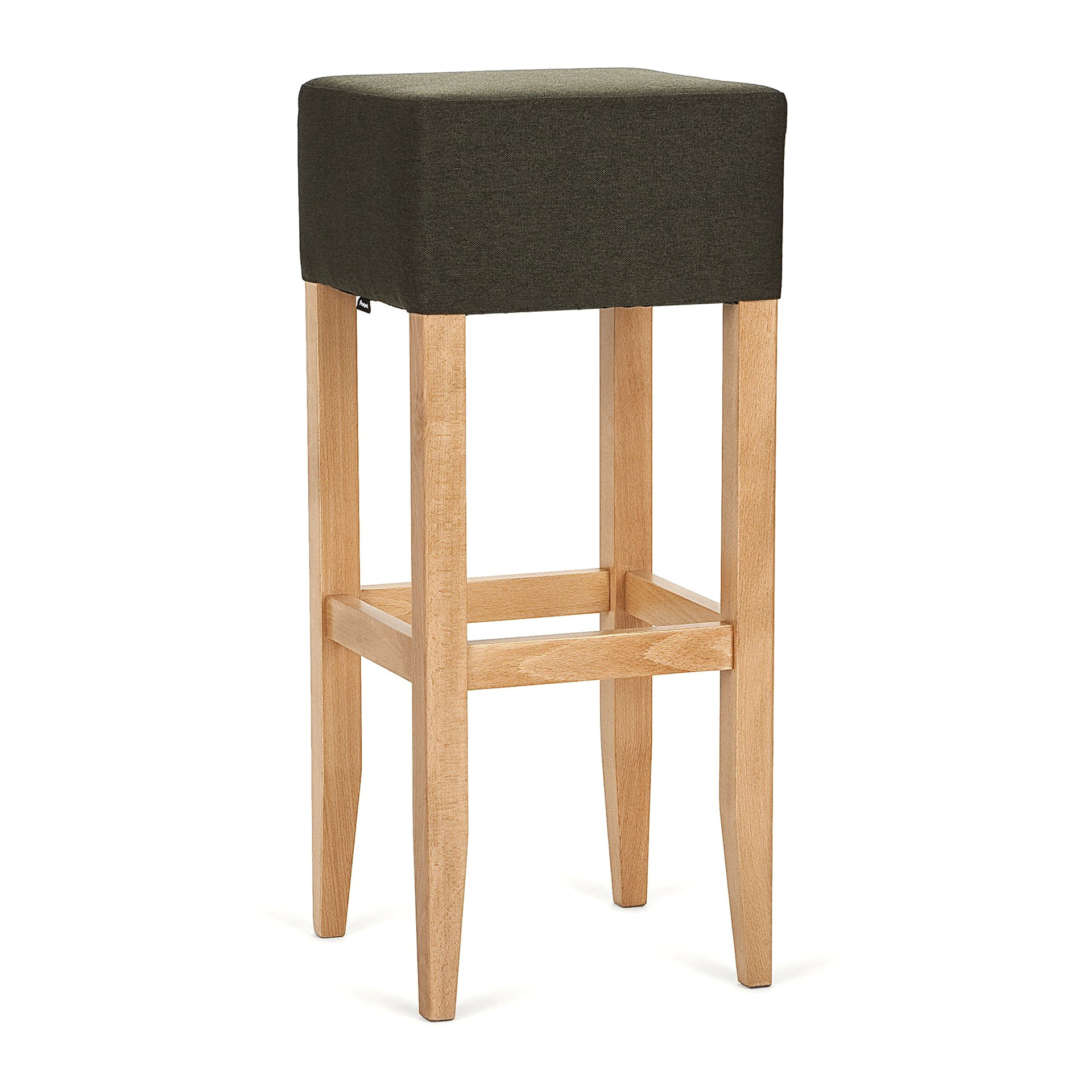 Taburete de madera con asiento tapizado C-0915
