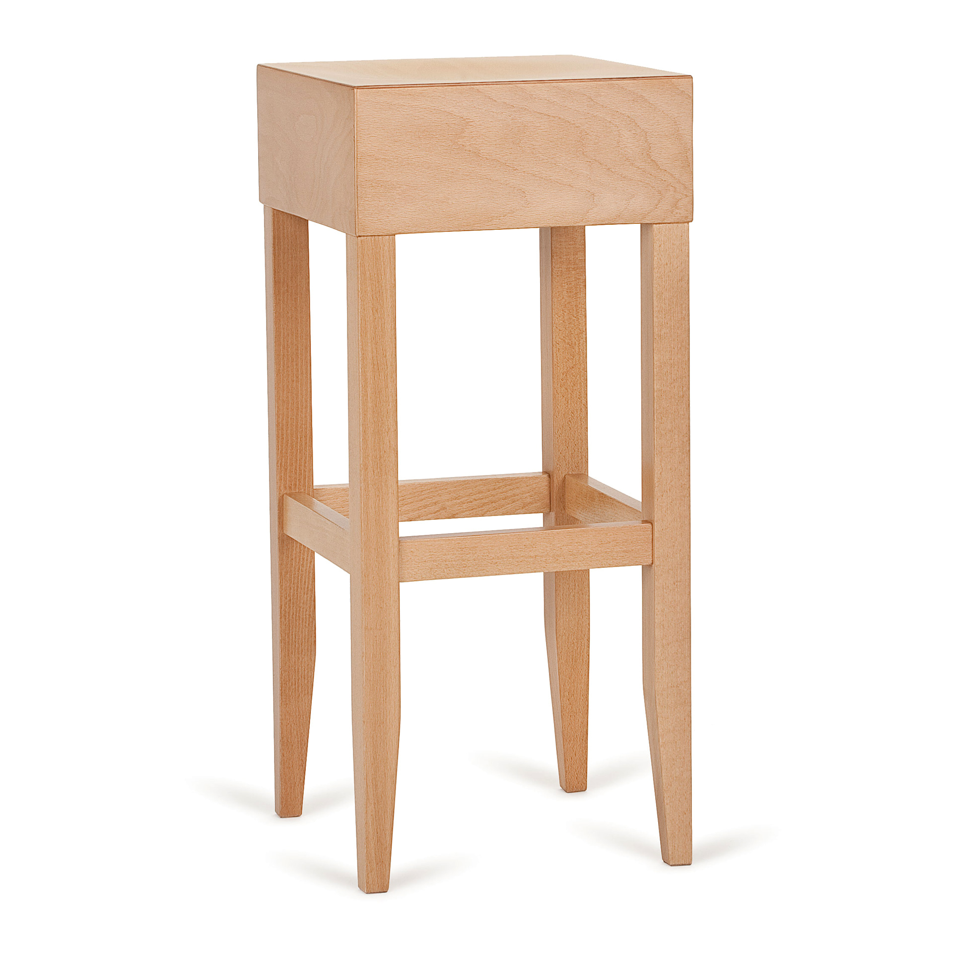 Taburete de madera con asiento macizo C-0917