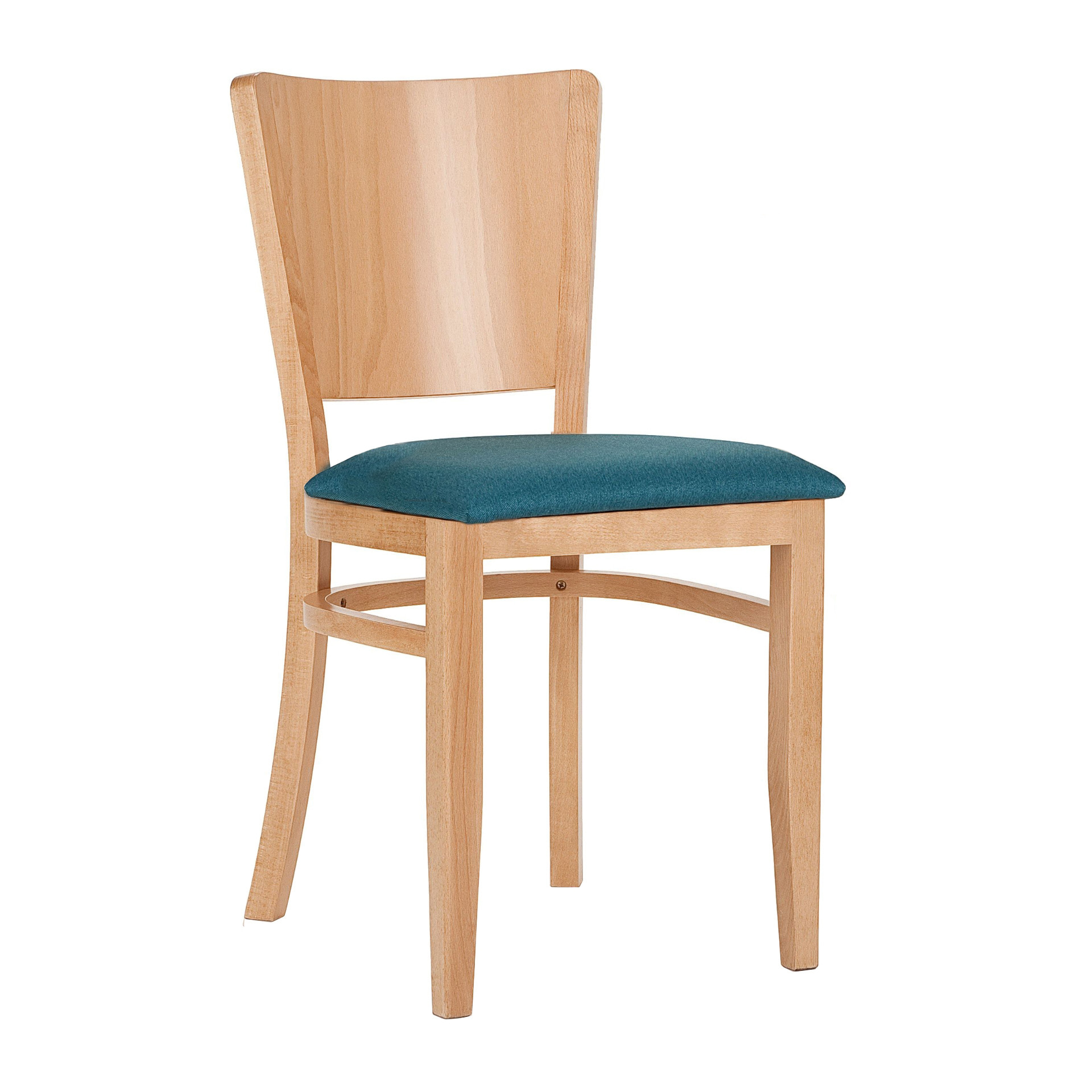 Beech wood chair with a solid or padded seat A-0027