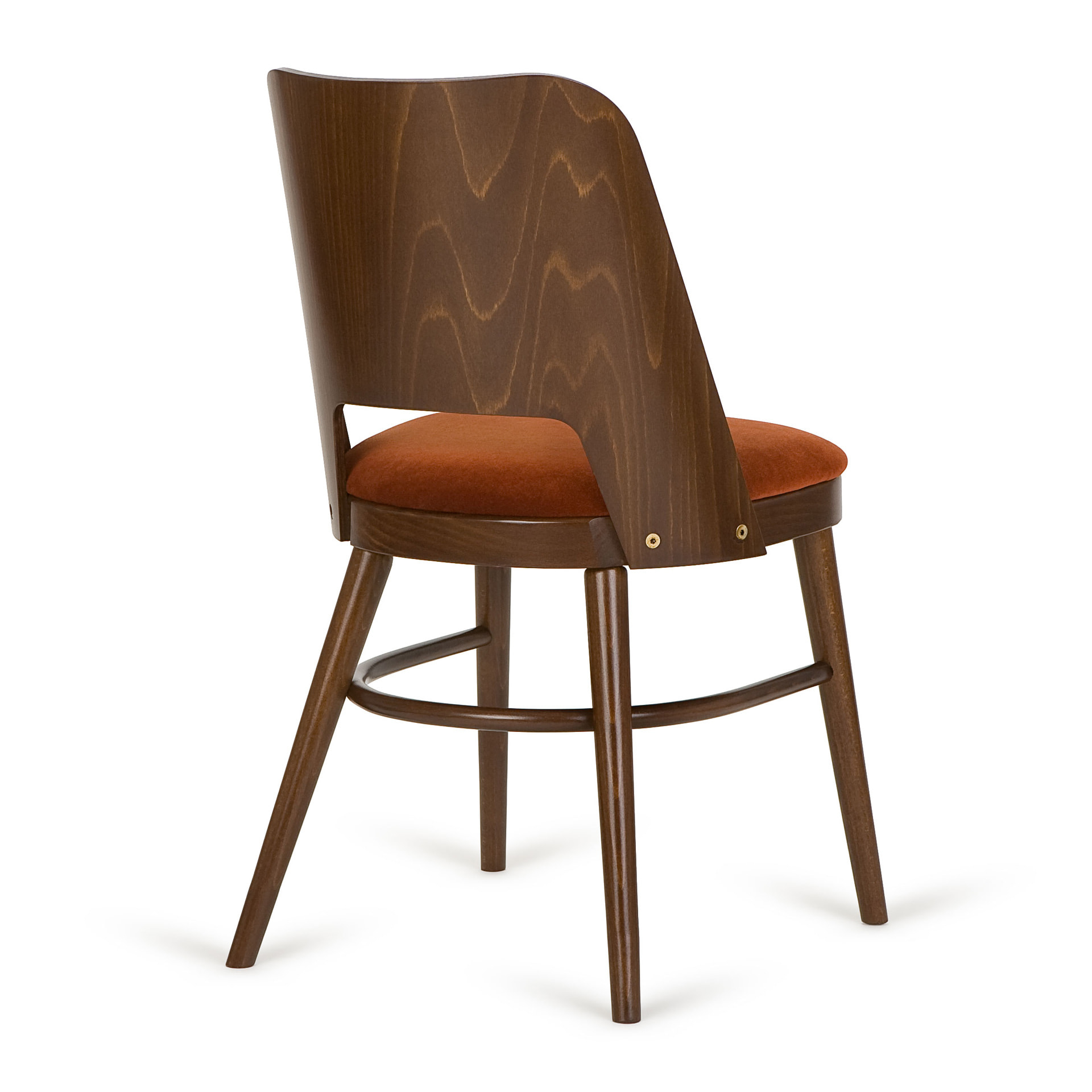 Semi-upholstered chair with curved back A-0043