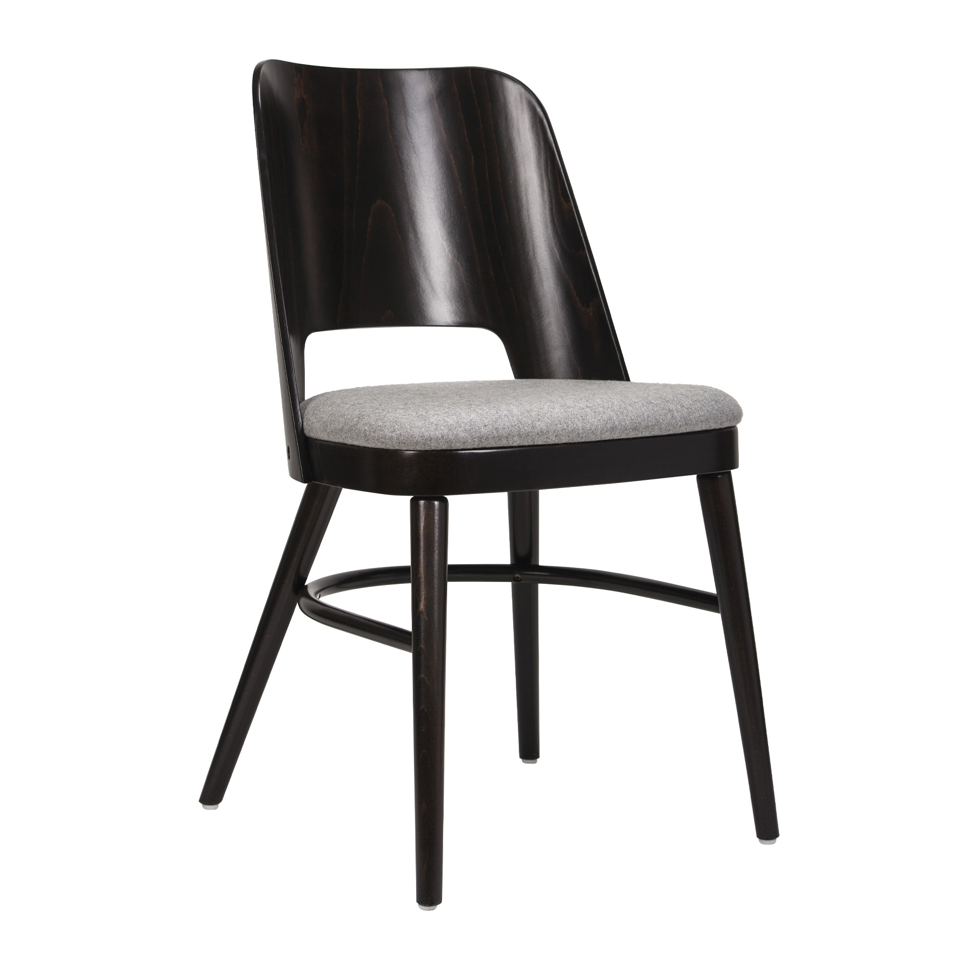 Semi-upholstered chair with curved back A-0043
