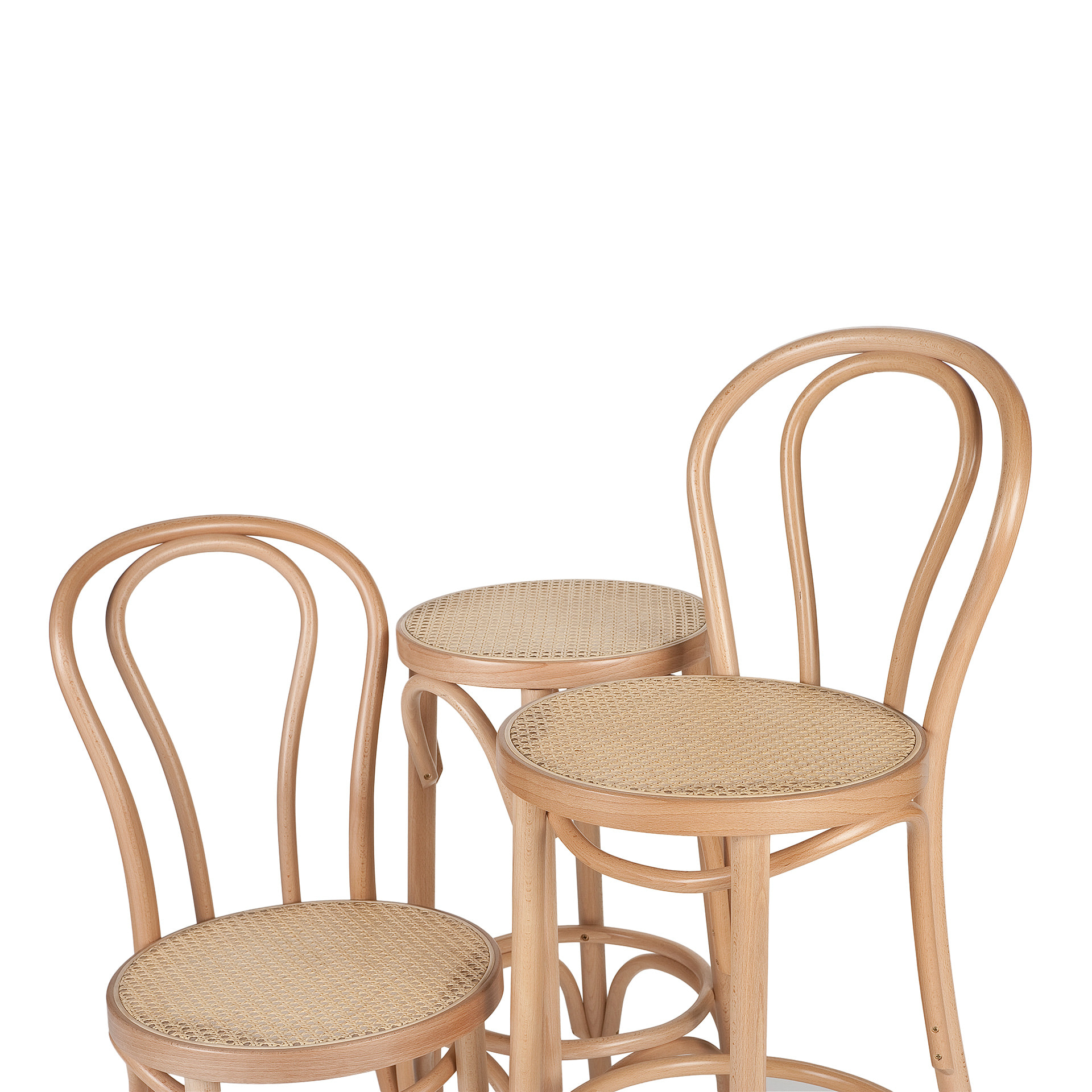 Bentwood chair with plywood, padded or straw seat A-1840