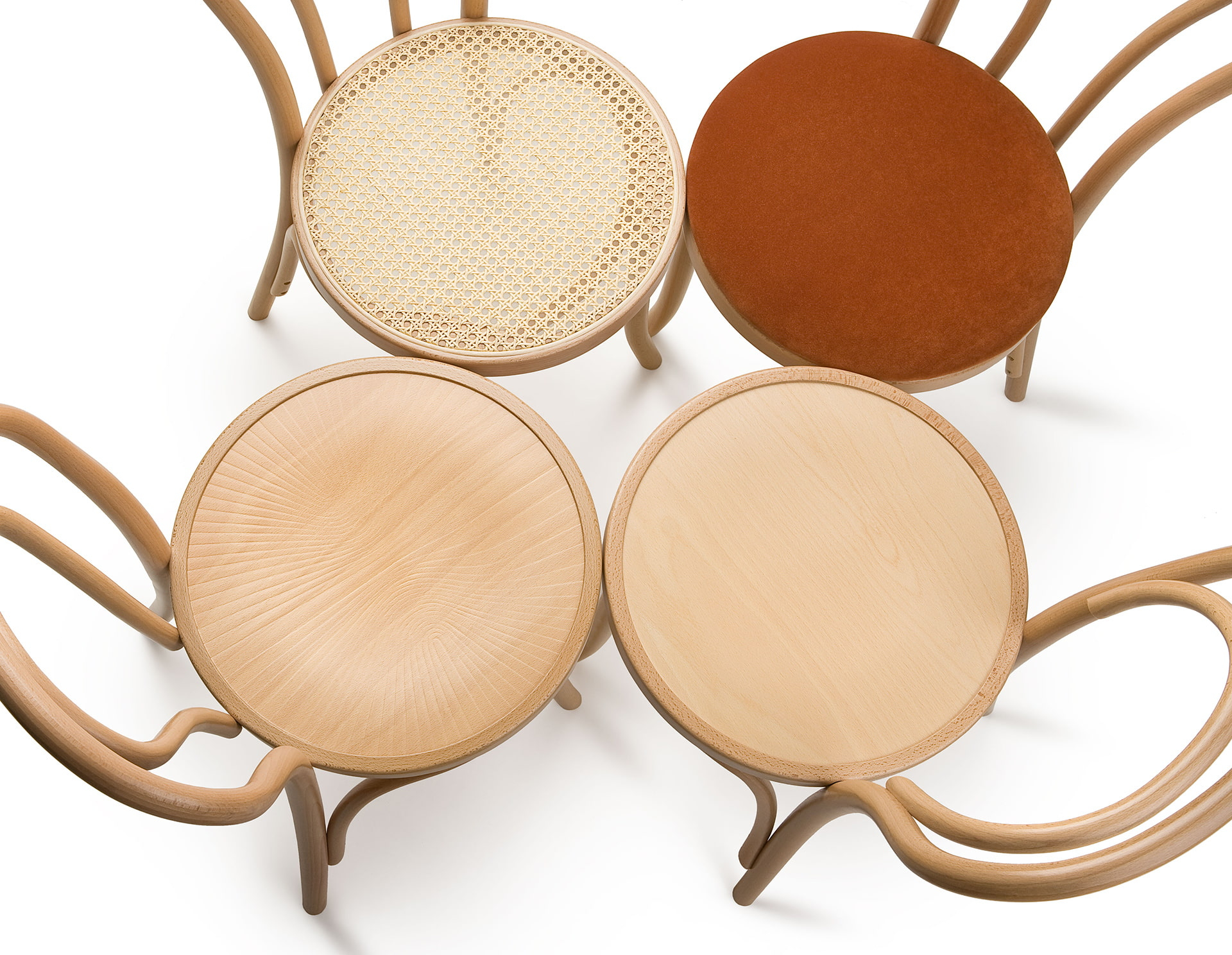 Bentwood chair with plywood, padded or straw seat A-1840