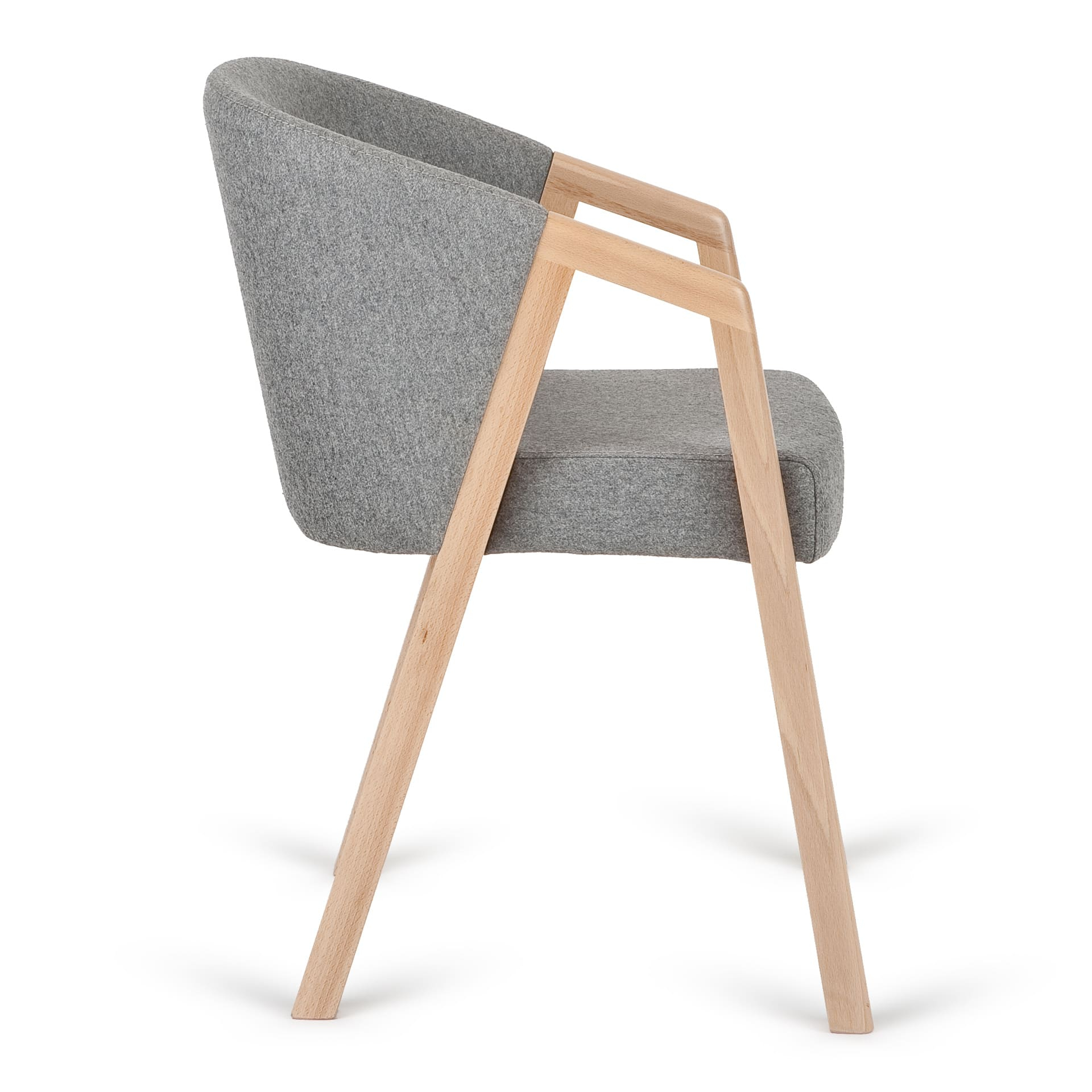 Beech wood upholstered armchair B-Aires
