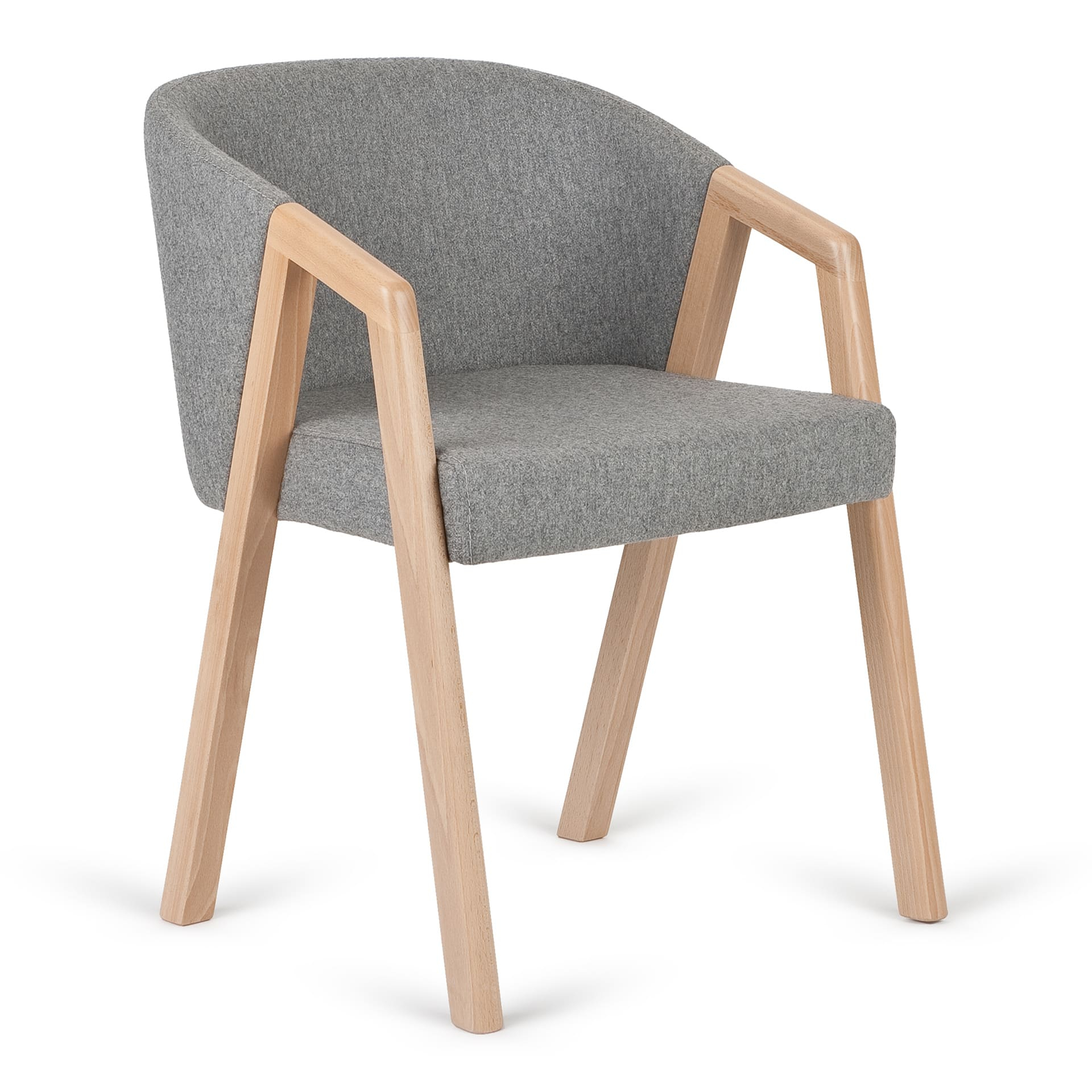 Beech wood upholstered armchair B-Aires