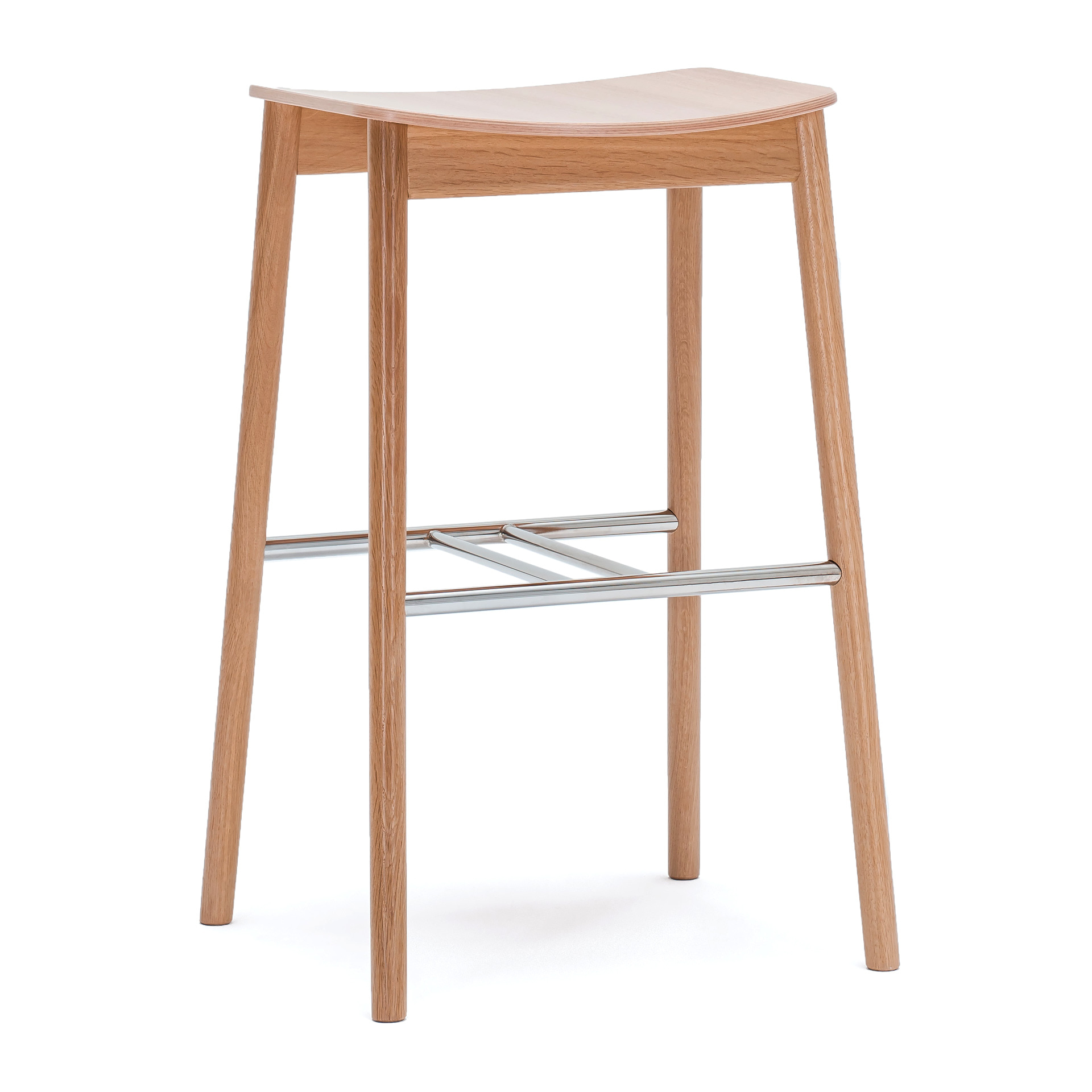 Wooden stool with solid or soft seat